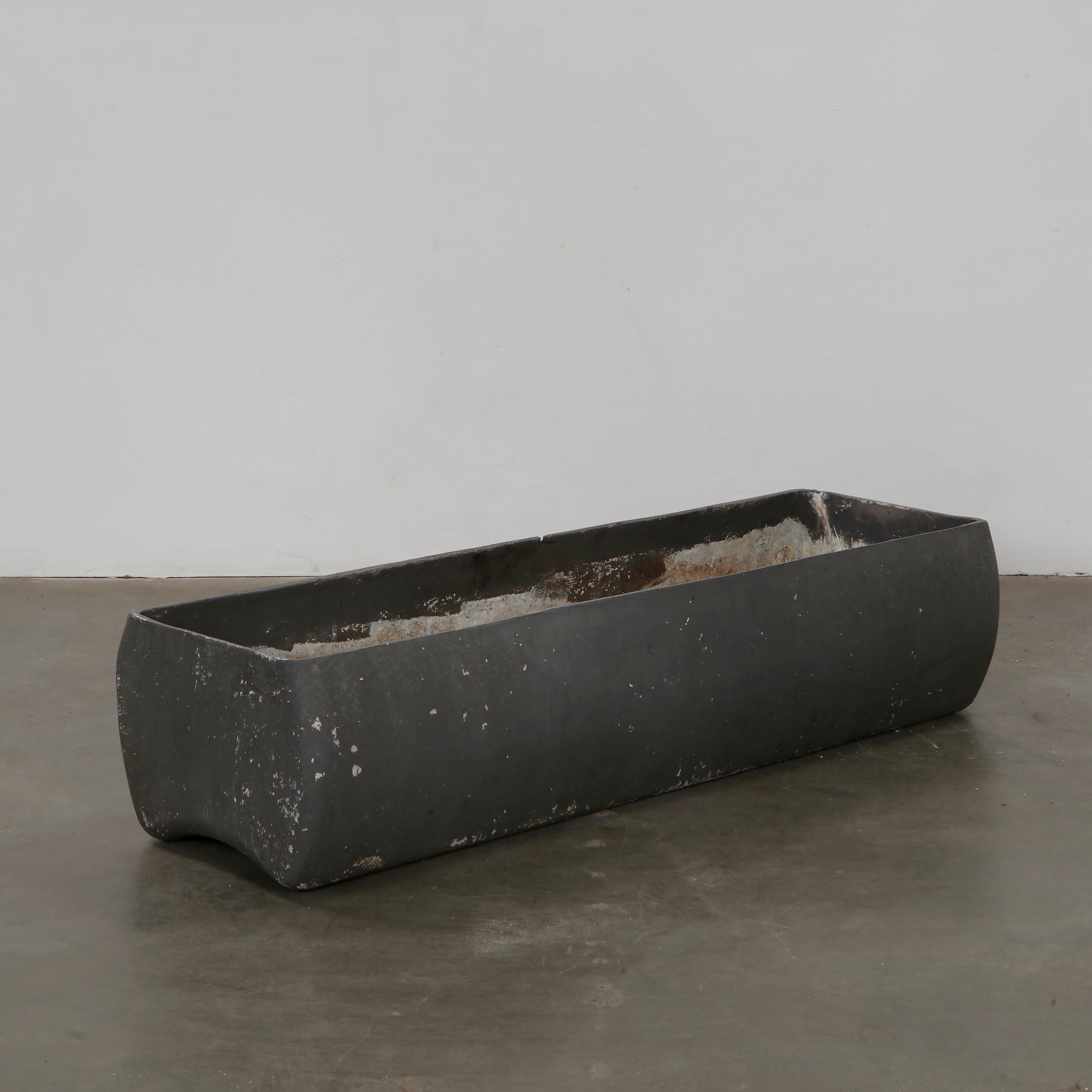 Swiss Willy Guhl, Grey Bench Planter, 1960s For Sale
