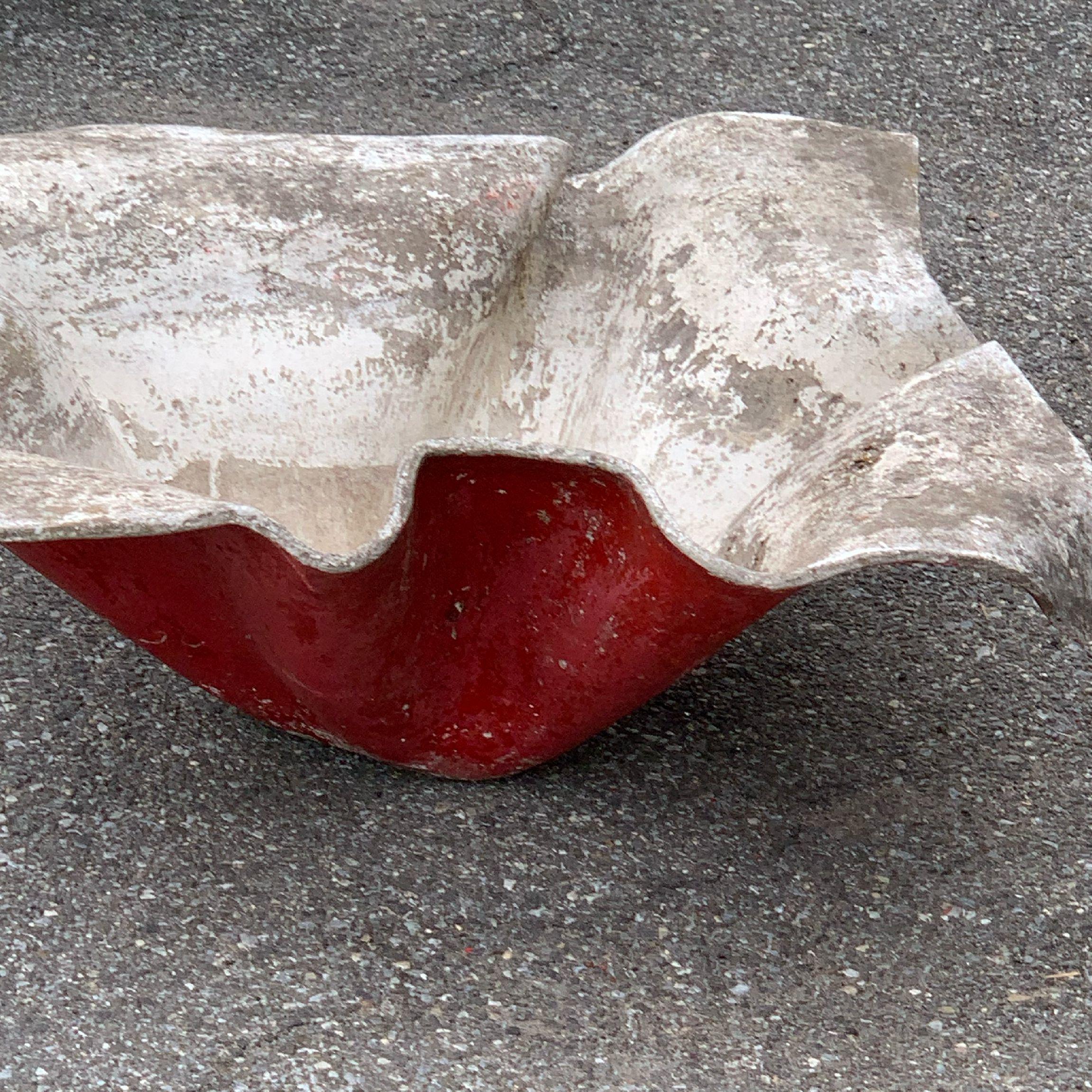 Swiss Willy Guhl Handkerchief Planter, Cast Stone Modern Sculptural Jardinière, France