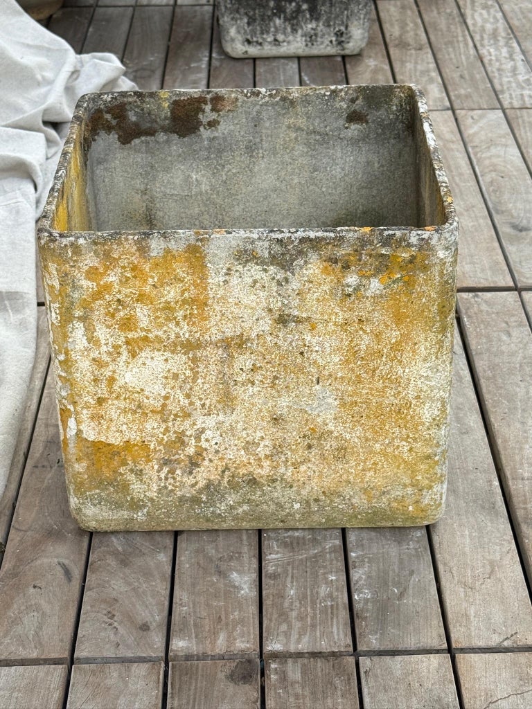 Willy Guhl Mid-Century Square Eternit Planter with Aged Patina