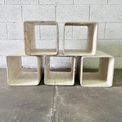Willy Guhl Bibliothèque modulaire 5 pièces en béton