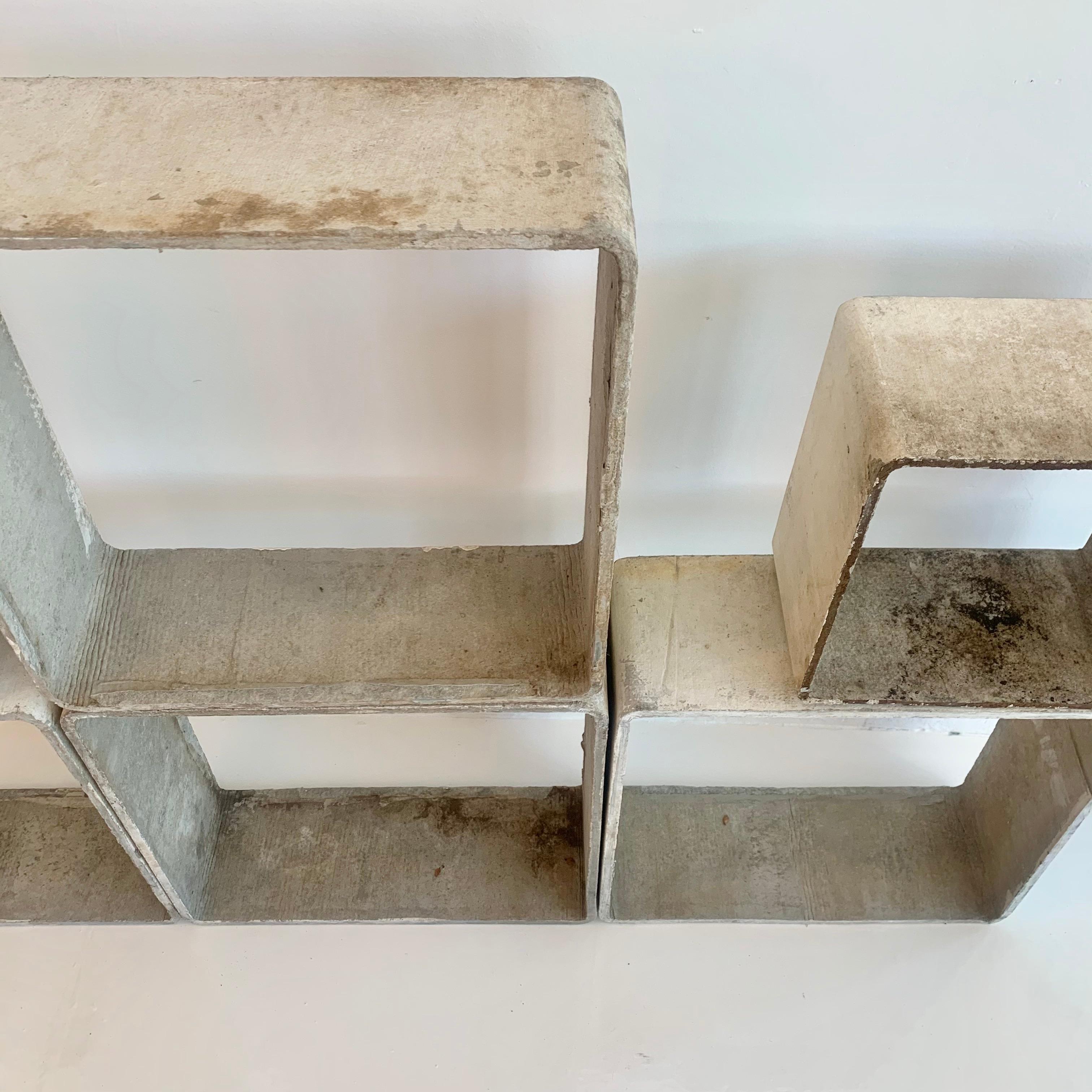 Willy Guhl Modular Cement Cube Bookcase For Sale 4