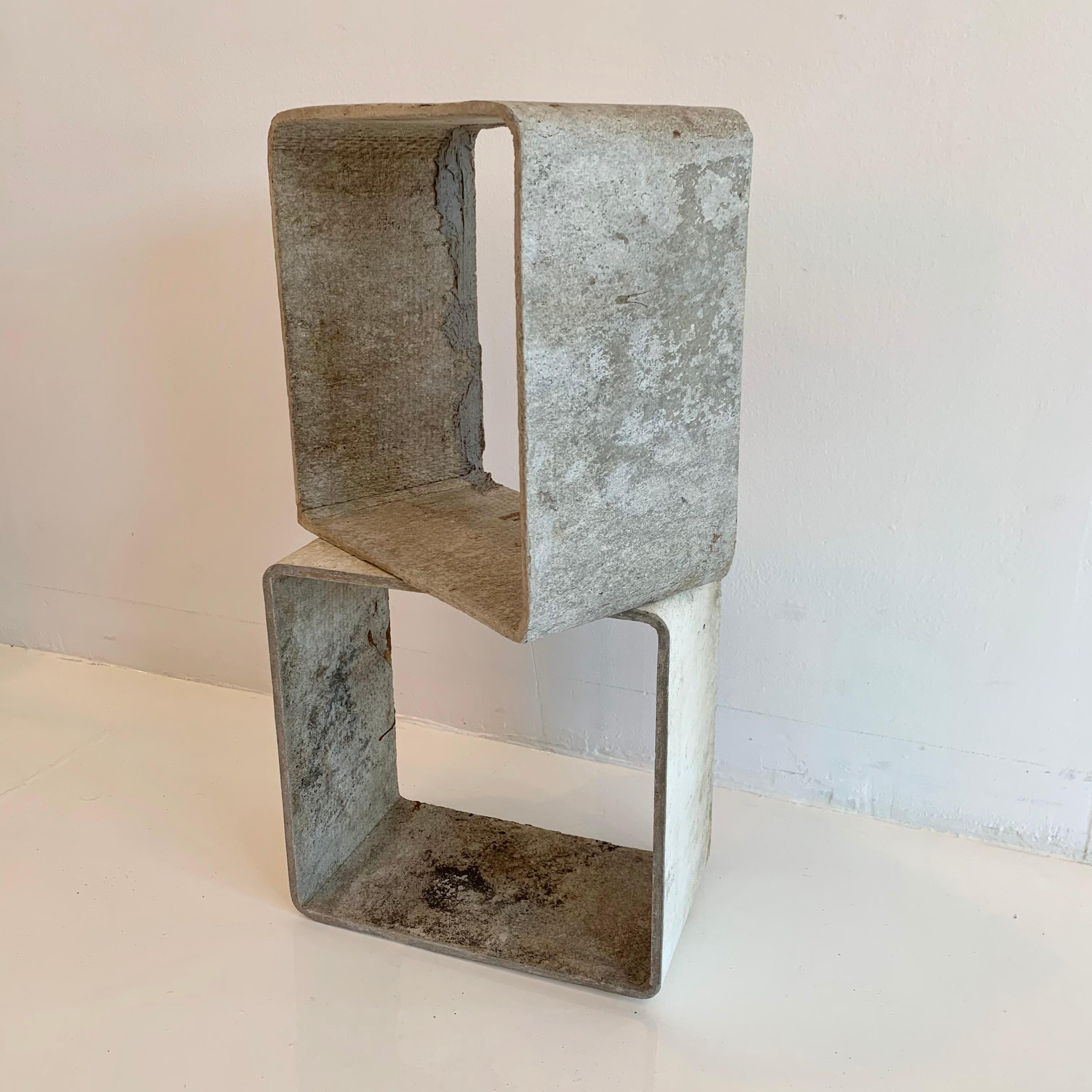 Mid-20th Century Willy Guhl Modular Cement Cube Bookcase For Sale