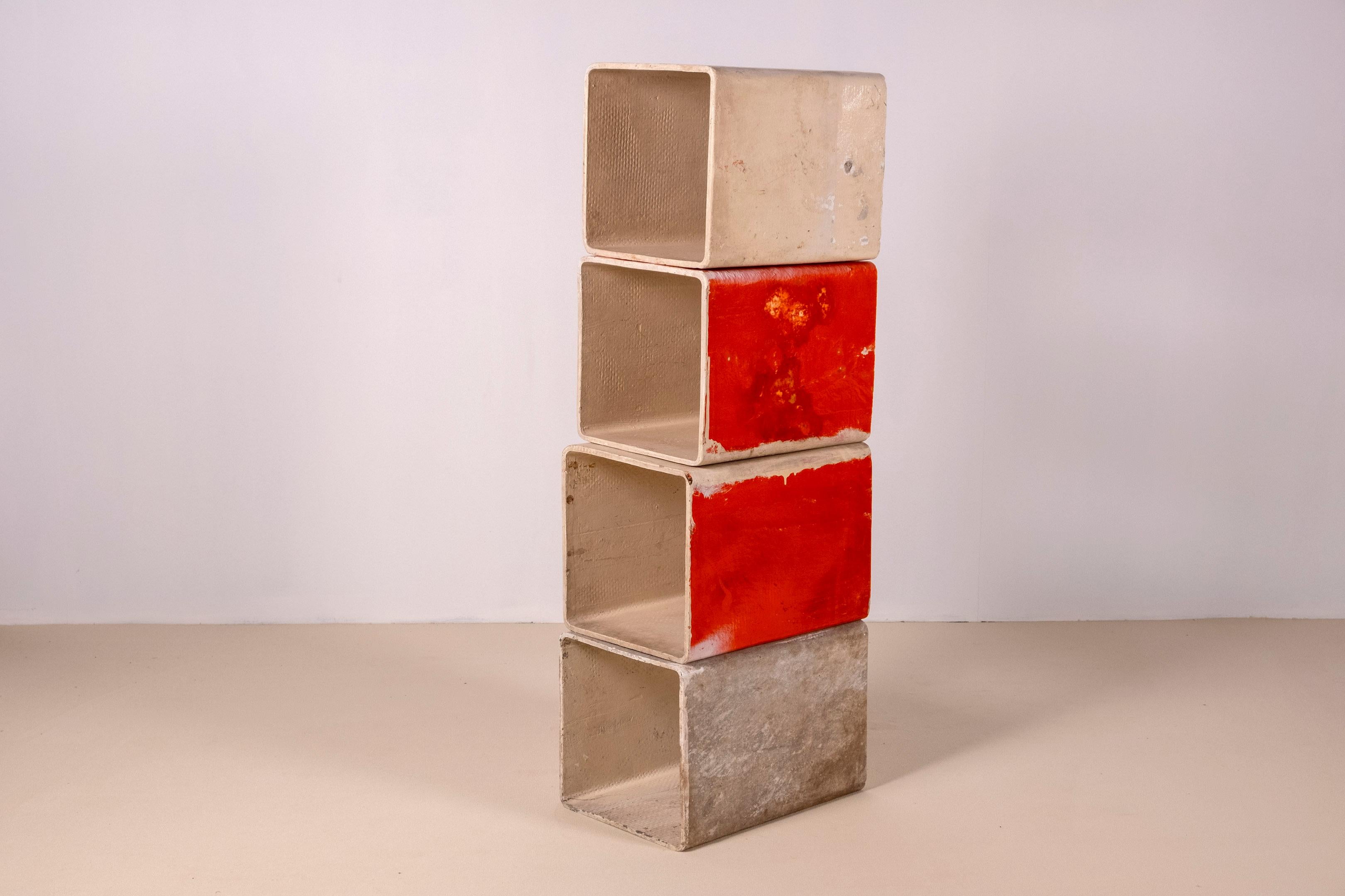 Modulares Bücherregal aus Beton von Willy Guhl, 1960er-Jahre (Moderne der Mitte des Jahrhunderts) im Angebot