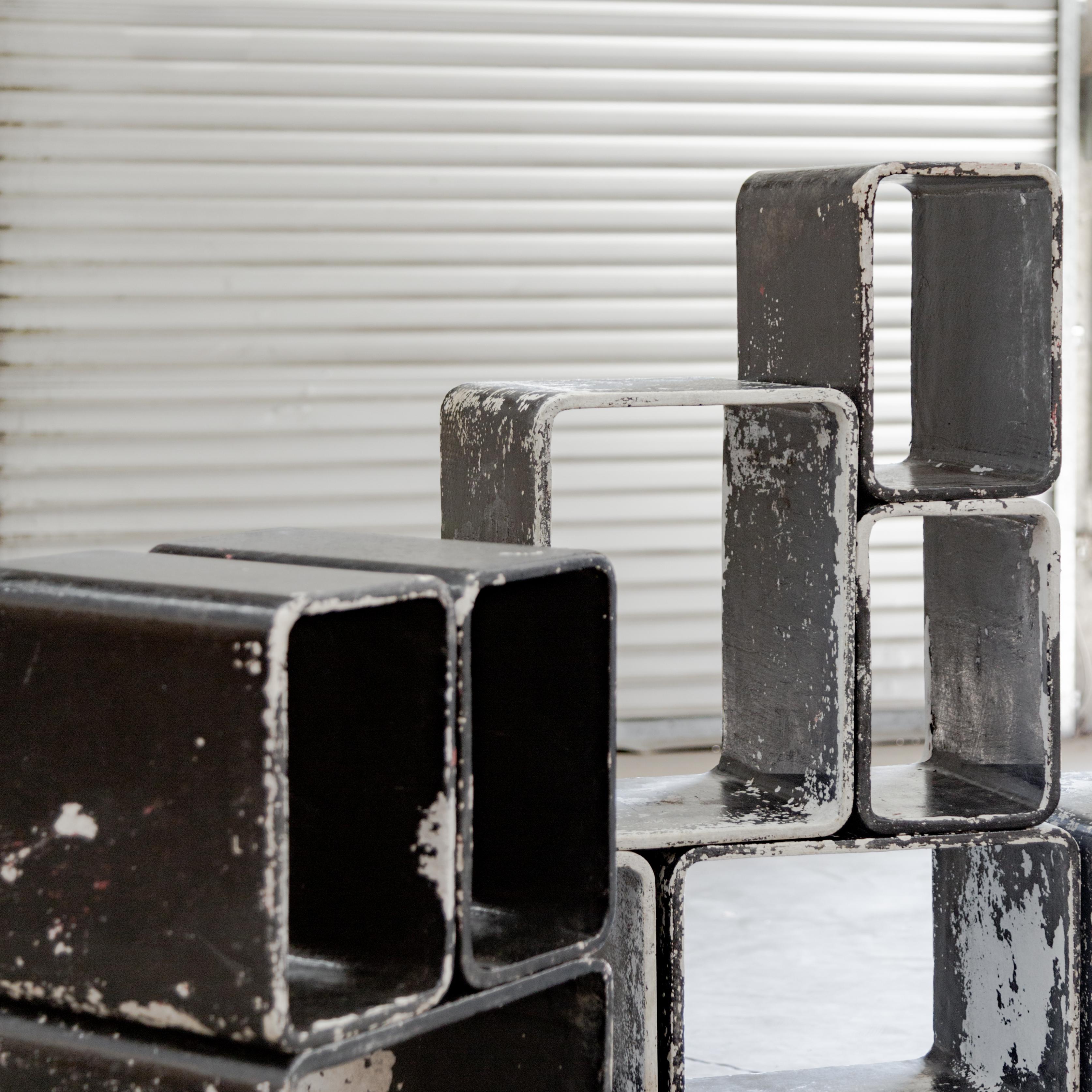 Willy Guhl  Modular Fiber Concrete Cube Set For Sale 5
