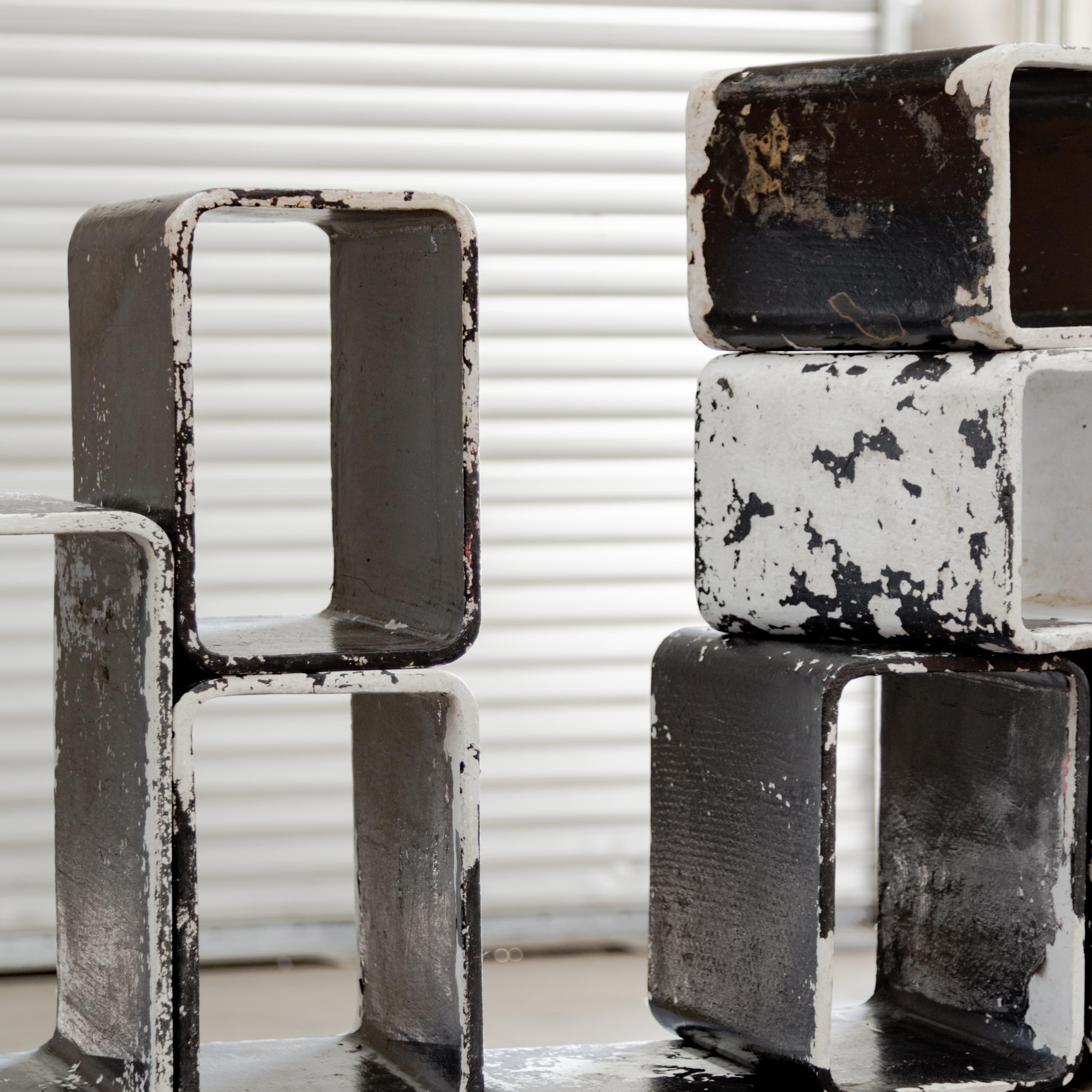 Willy Guhl  Modular Fiber Concrete Cube Set For Sale 6
