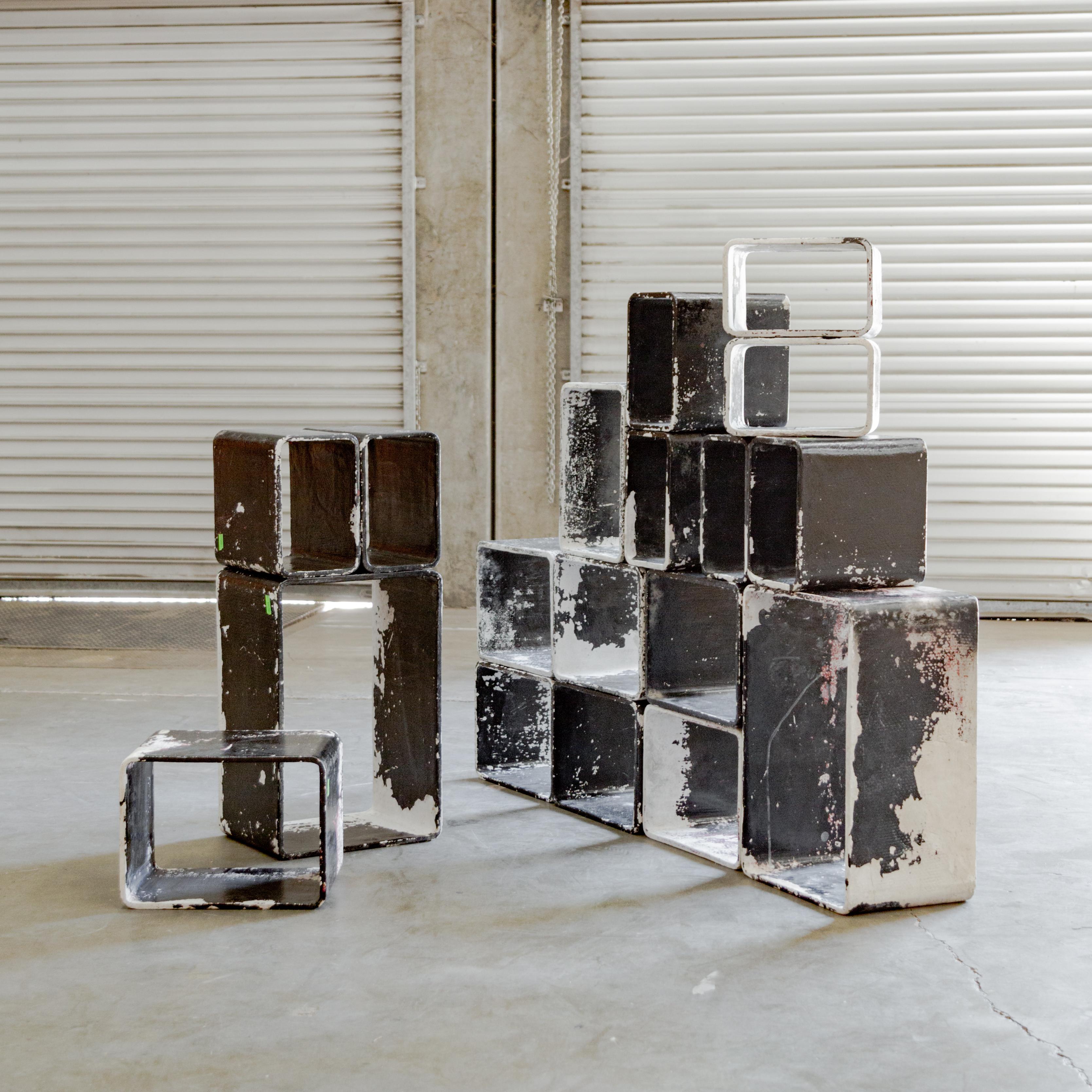 Willy Guhl  Modular Fiber Concrete Cube Set For Sale 8