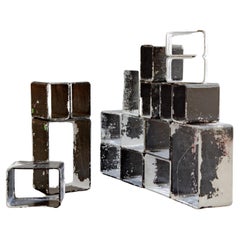Willy Guhl  Ensemble cube modulaire en béton et fibres