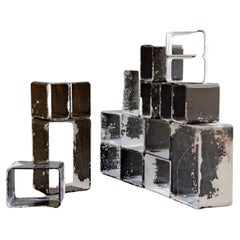 Retro Willy Guhl  Modular Fiber Concrete Cube Set