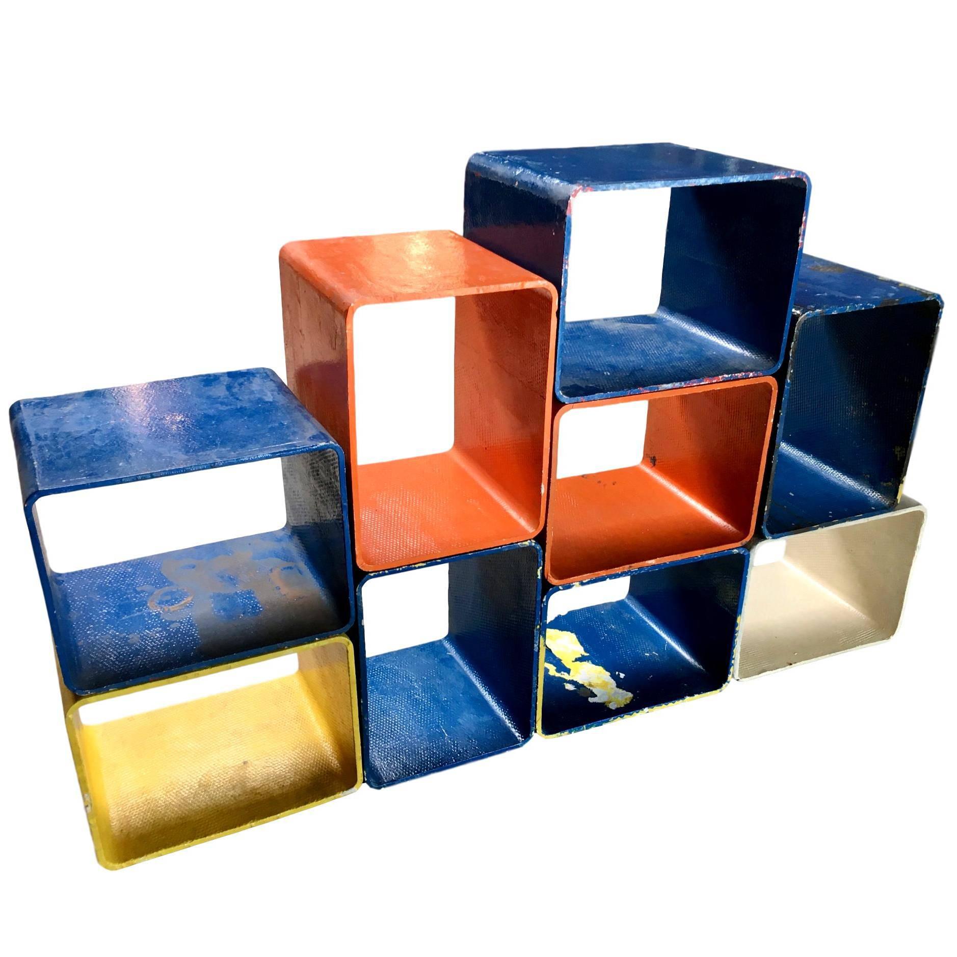 Willy Guhl Modular Nine-Piece Multi-Color Bookcase