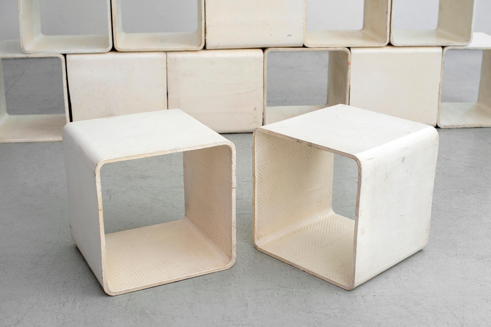 Cement Willy Guhl Modular Square Cubes