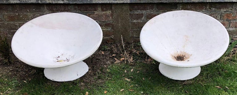 Willy Guhl Off-Kilter Planter Concrete Tilted Bowl, 1970s Switzerland a Pair For Sale 3