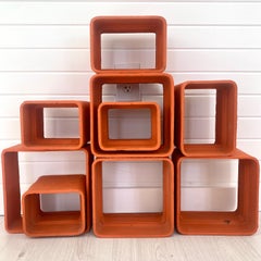 Willy Guhl Orange Concrete Bookcase, 1960s Switzerland