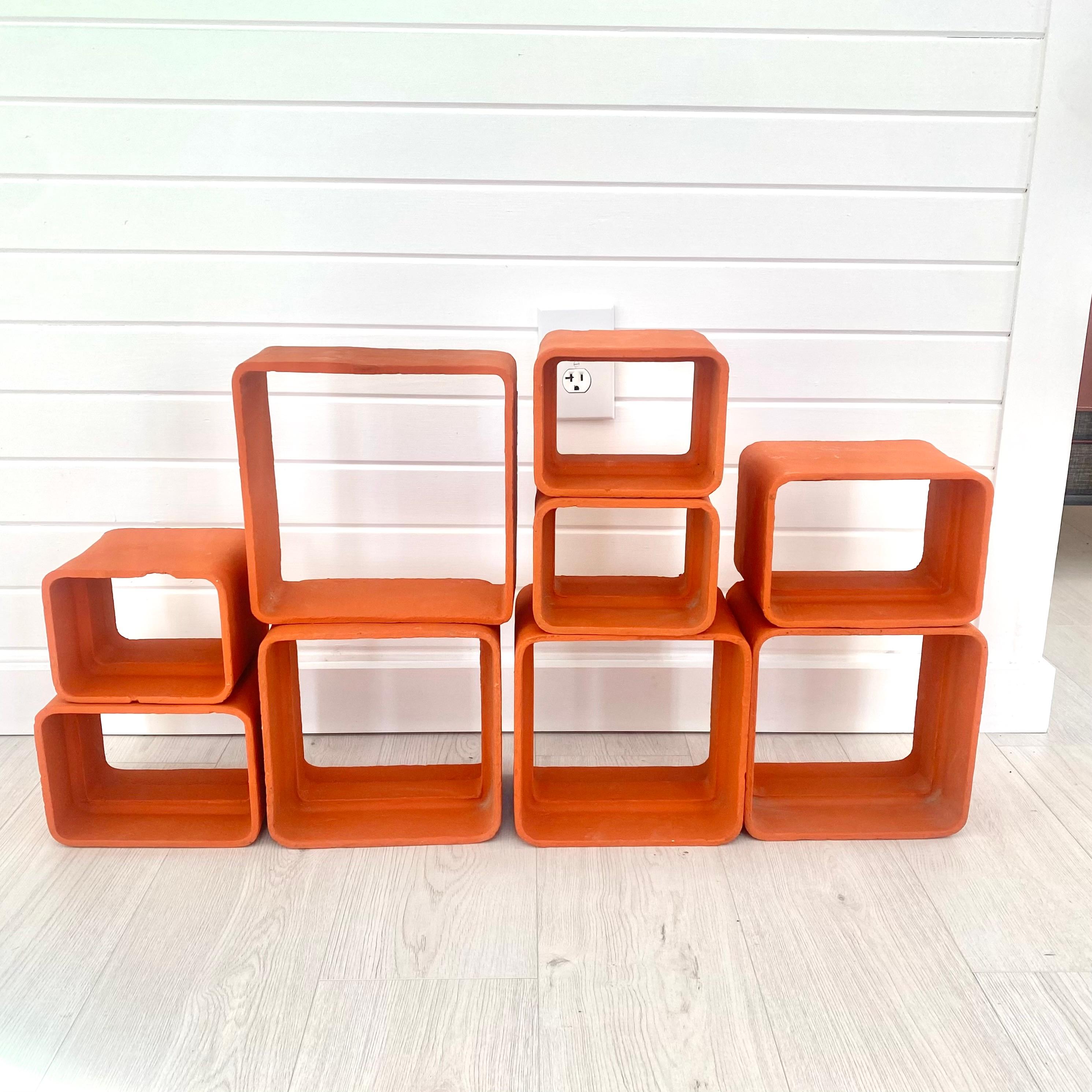 Mid-20th Century Willy Guhl Orange Concrete Bookcase, 1960s Switzerland For Sale