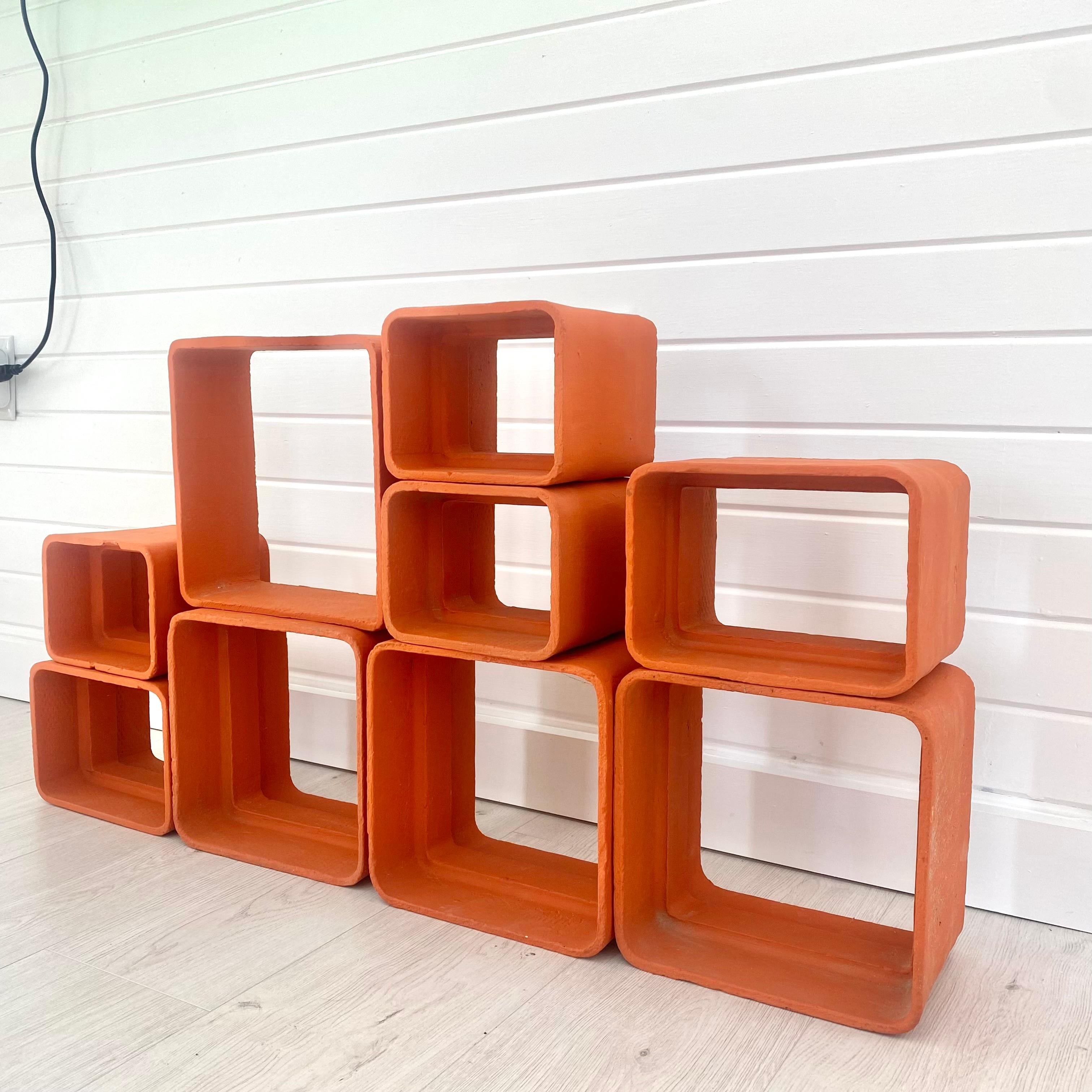 Willy Guhl Orange Concrete Bookcase, 1960s Switzerland For Sale 1