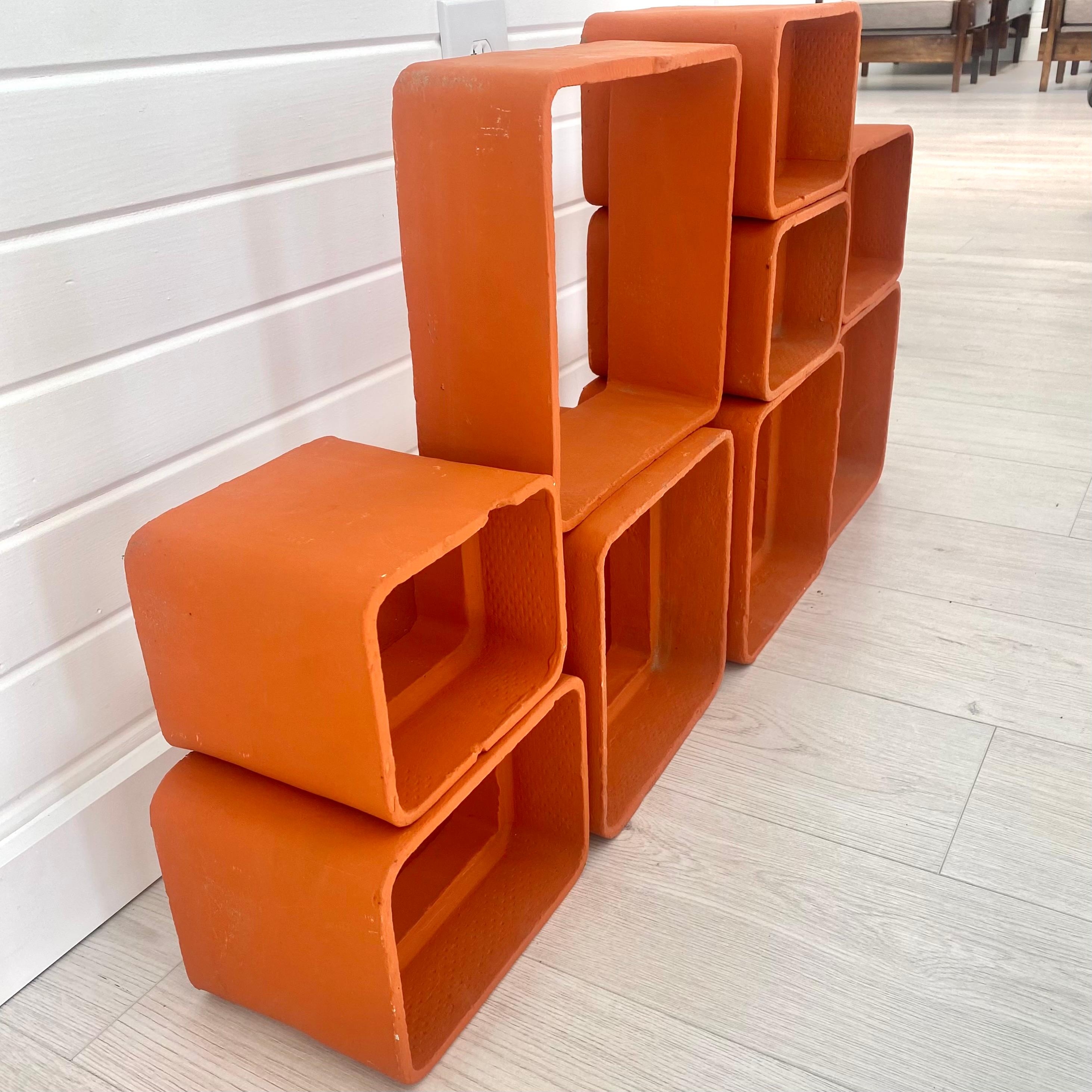 Willy Guhl Orange Concrete Bookcase, 1960s Switzerland For Sale 4