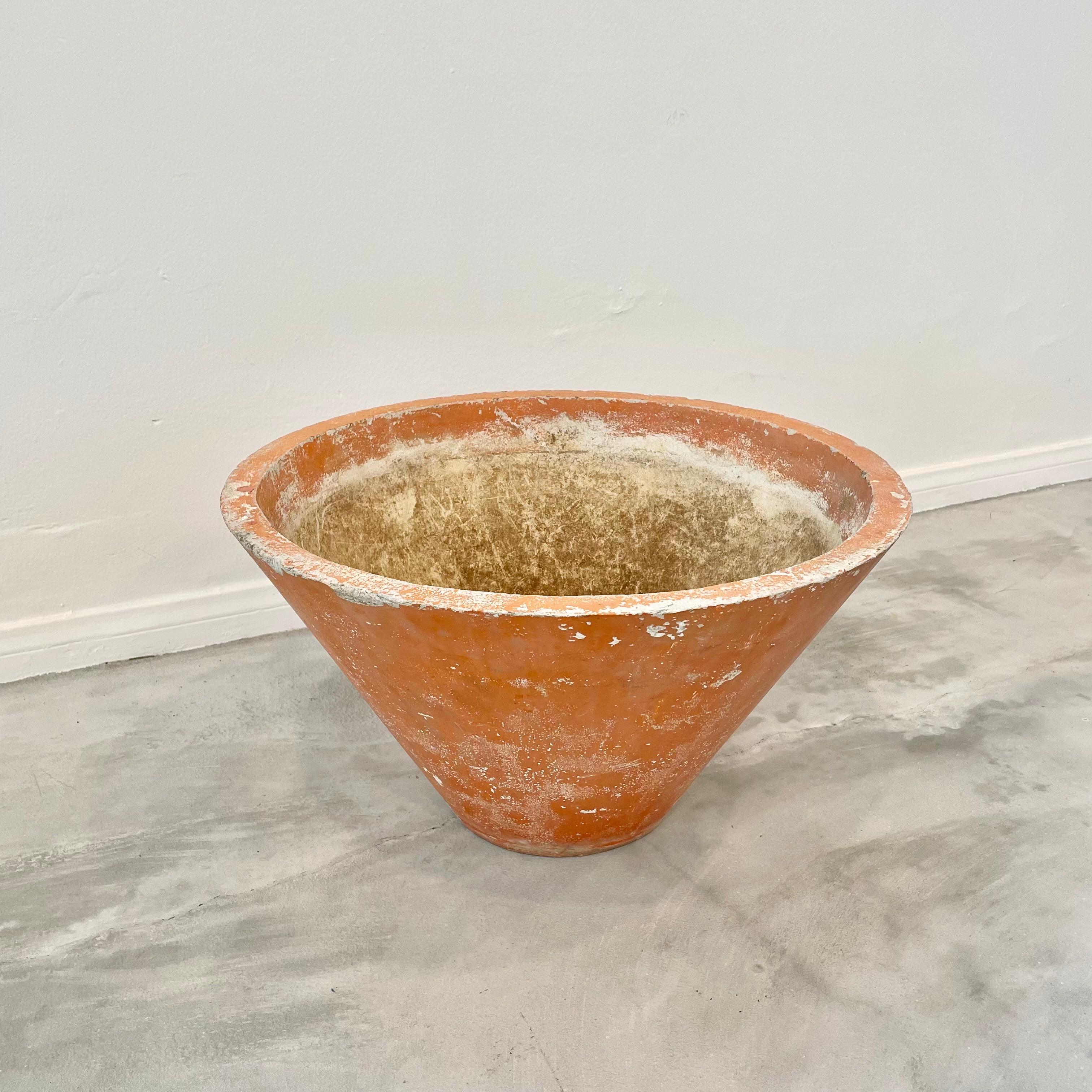 Willy Guhl Orange Concrete Cone Flower Pot, 1960s Switzerland For Sale 1