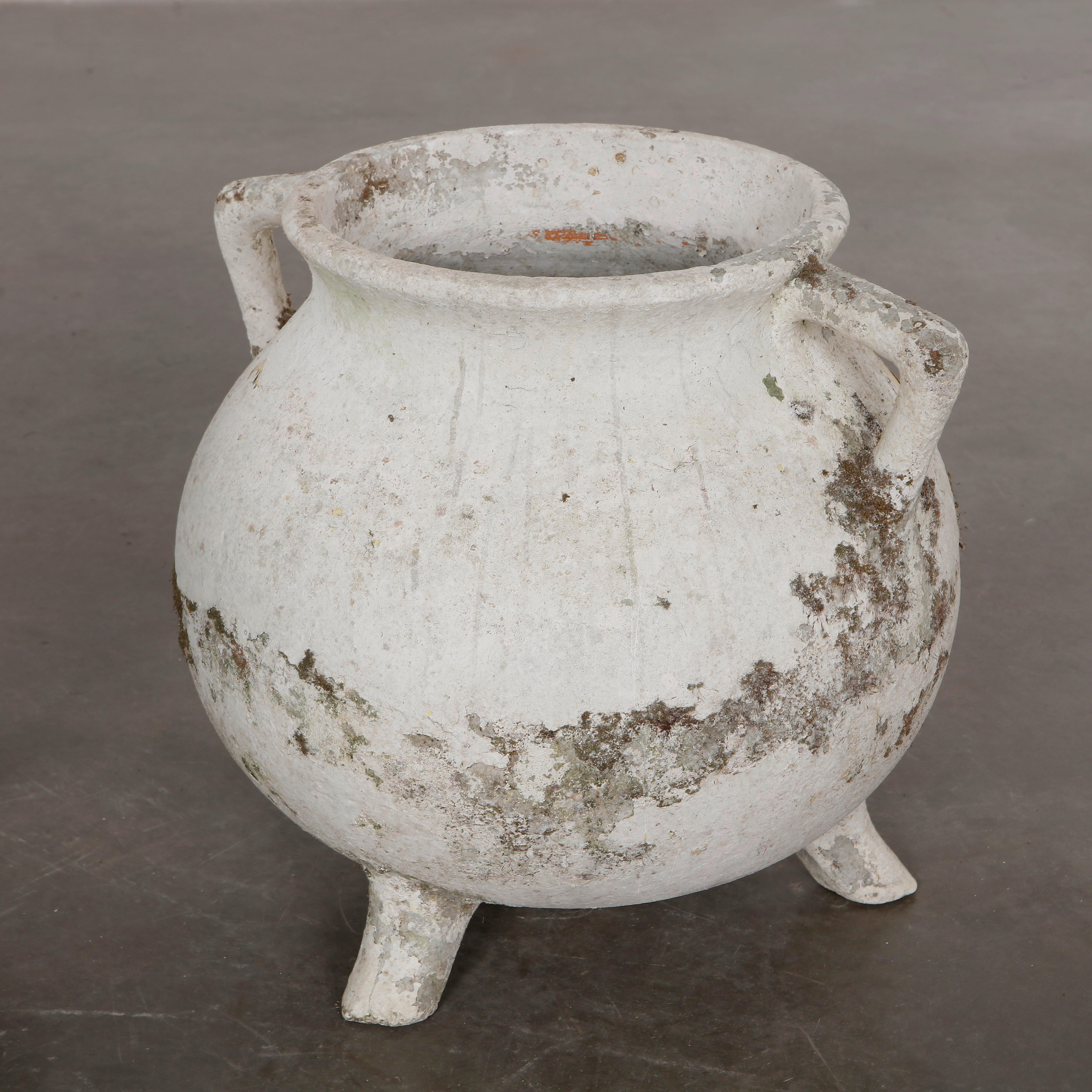 Concrete Willy Guhl, Pair of Cauldron Planters, 1960s For Sale