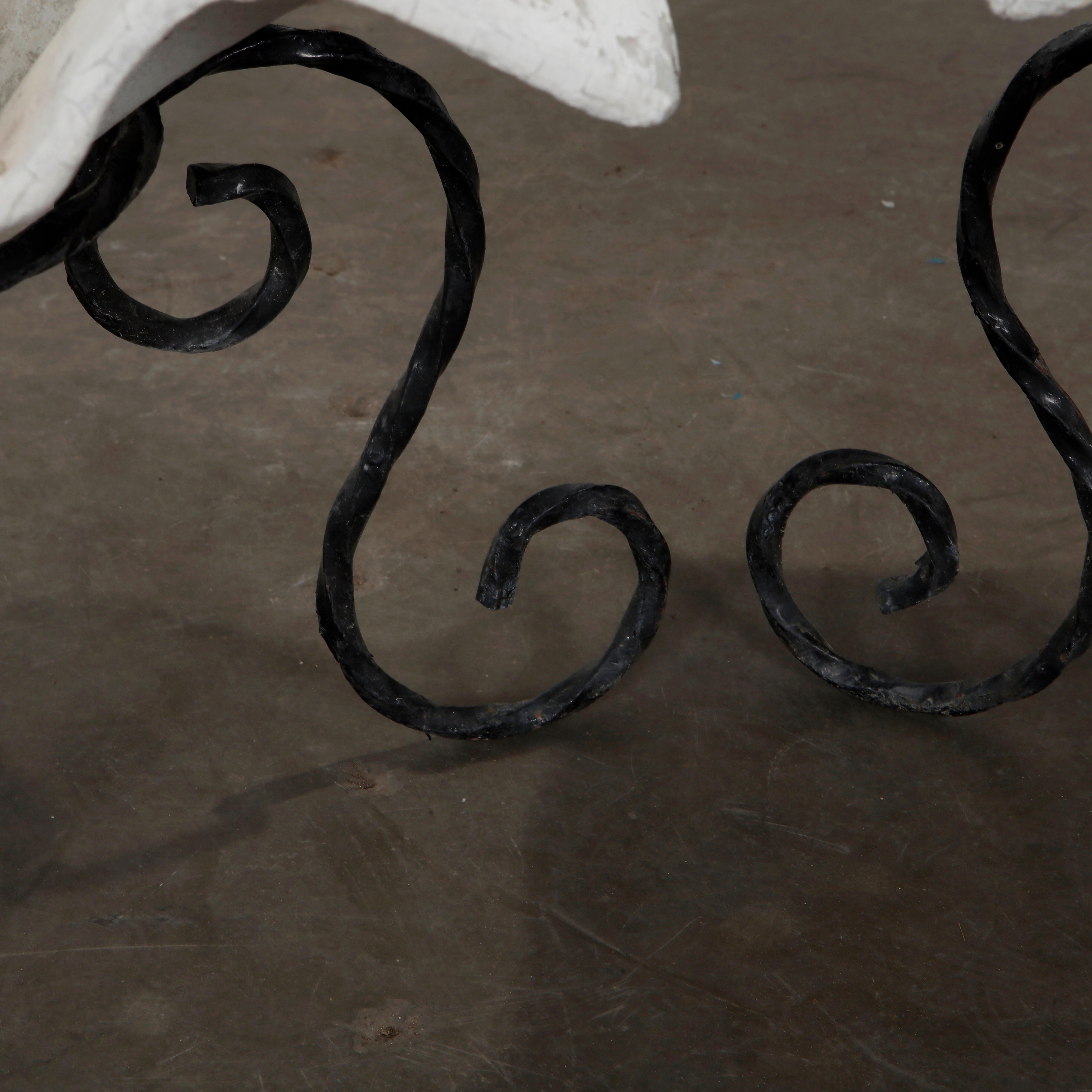 Mid-20th Century Willy Guhl, Pair of Small Elephant Ear Planters on Stands, 1960s For Sale