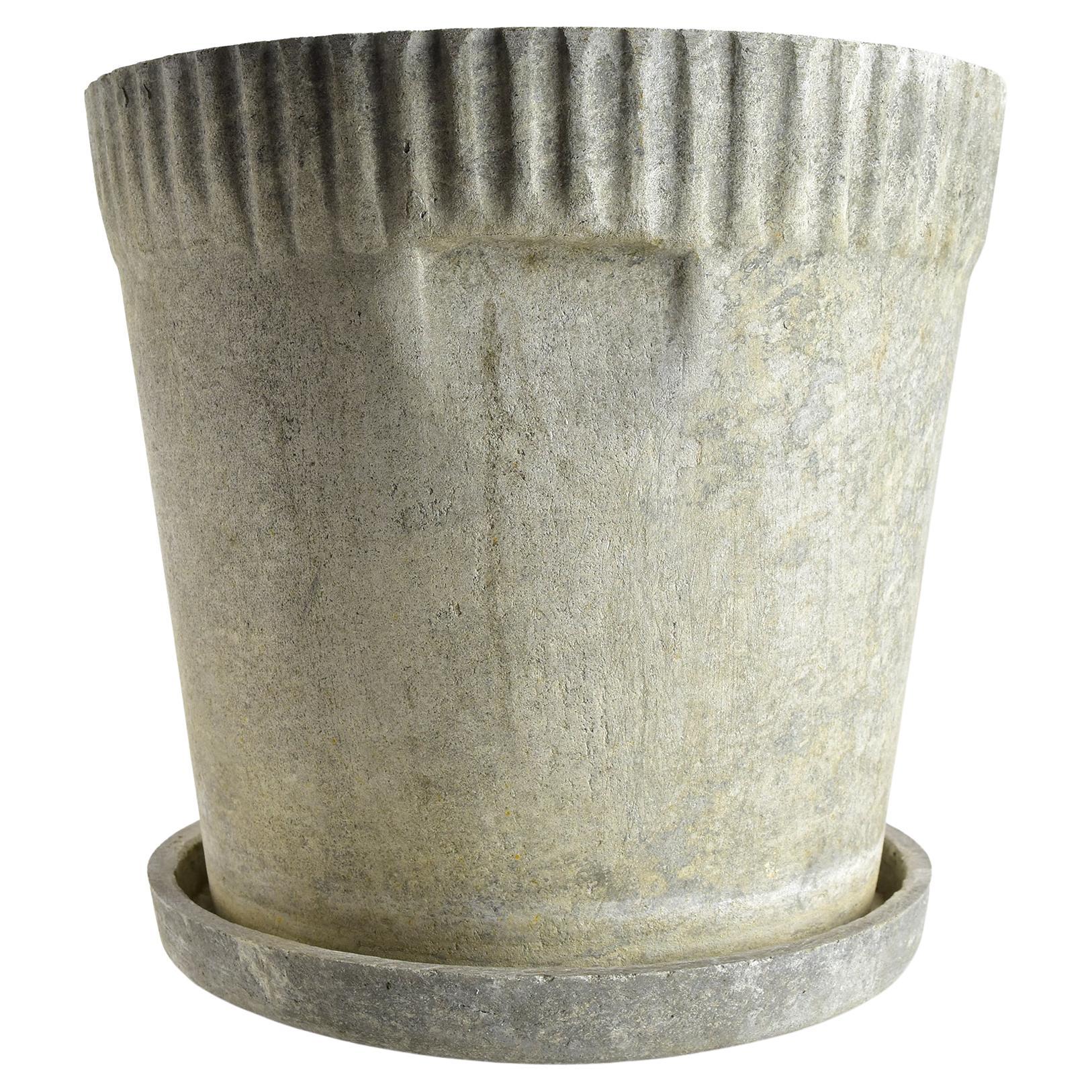 Willy Guhl Planter with Coaster for Eternit, Mid-Century Modern Design