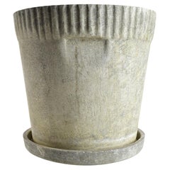 Willy Guhl Planter with Coaster for Eternit, Mid-Century Modern Design