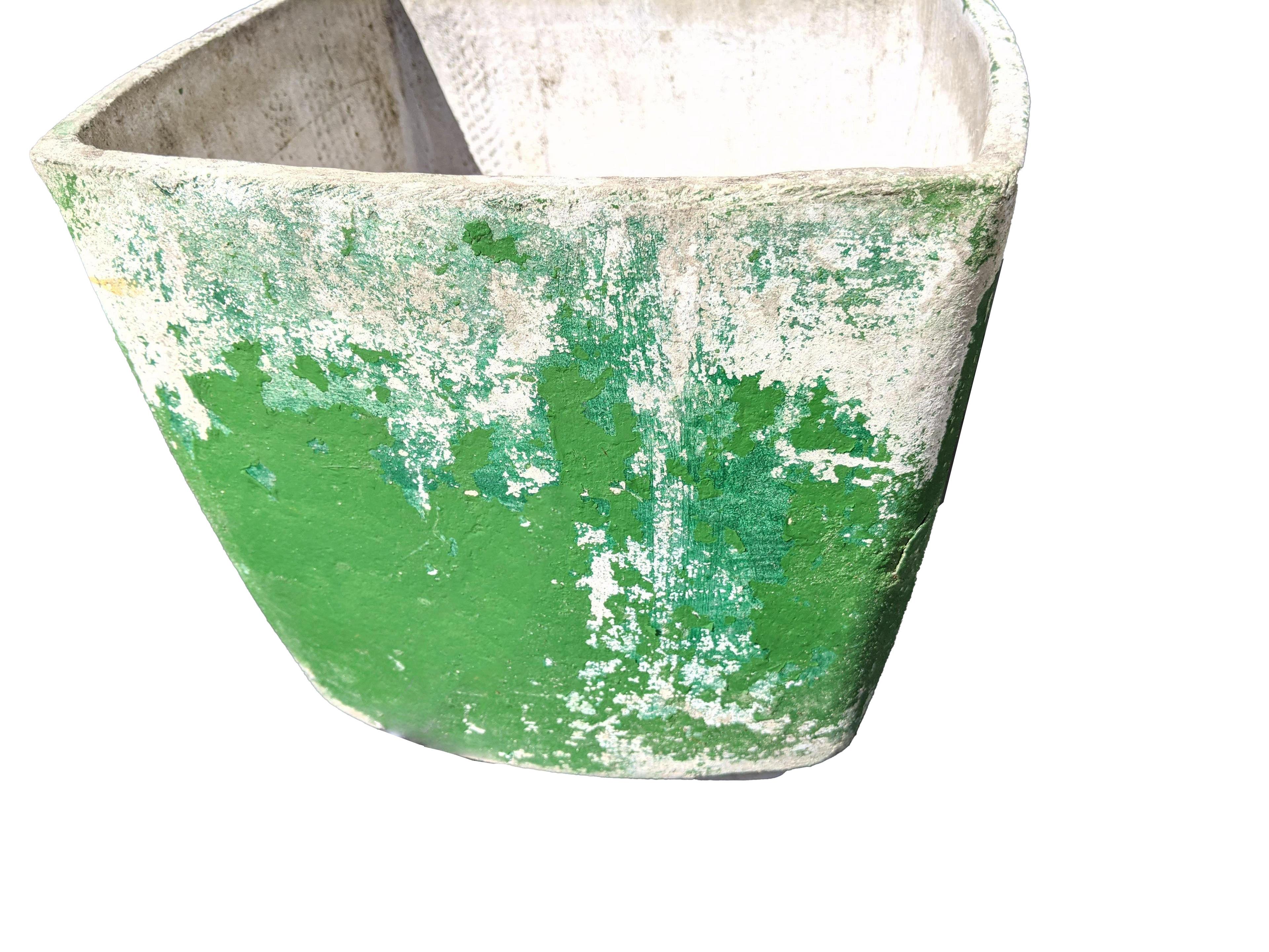 Mid-Century Modern Willy Guhl Planter with Green Paint