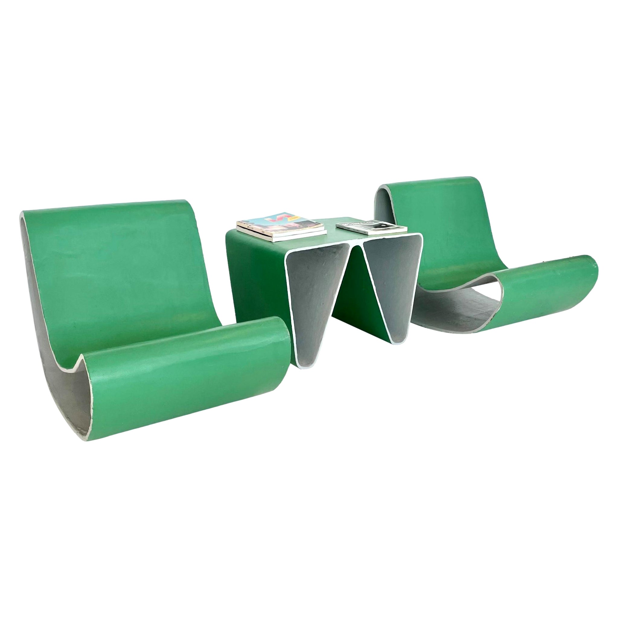 Willy Guhl Prototype Loop Chairs and Table