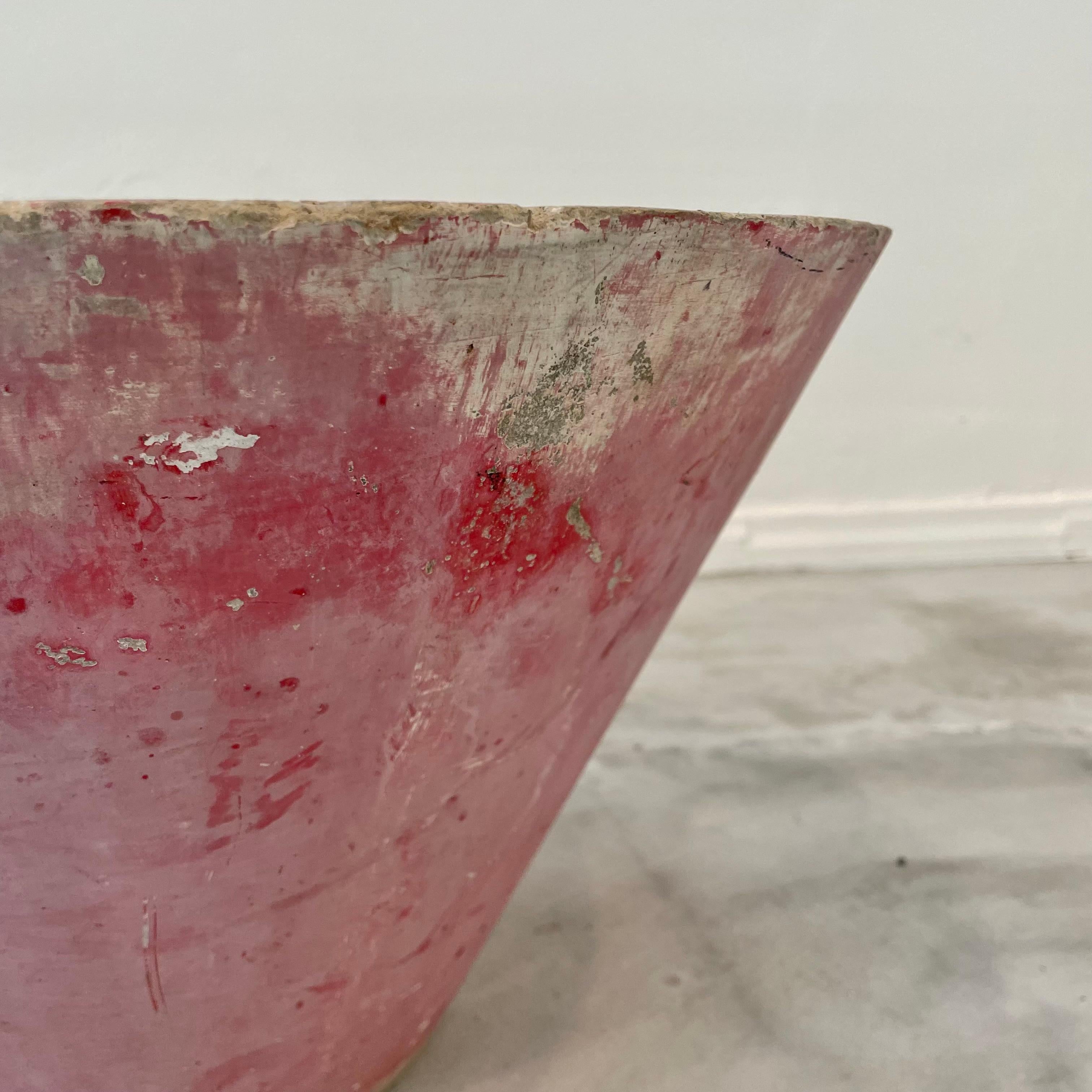 Willy Guhl Red Concrete Cone Flower Pot, 1960s Switzerland For Sale 7
