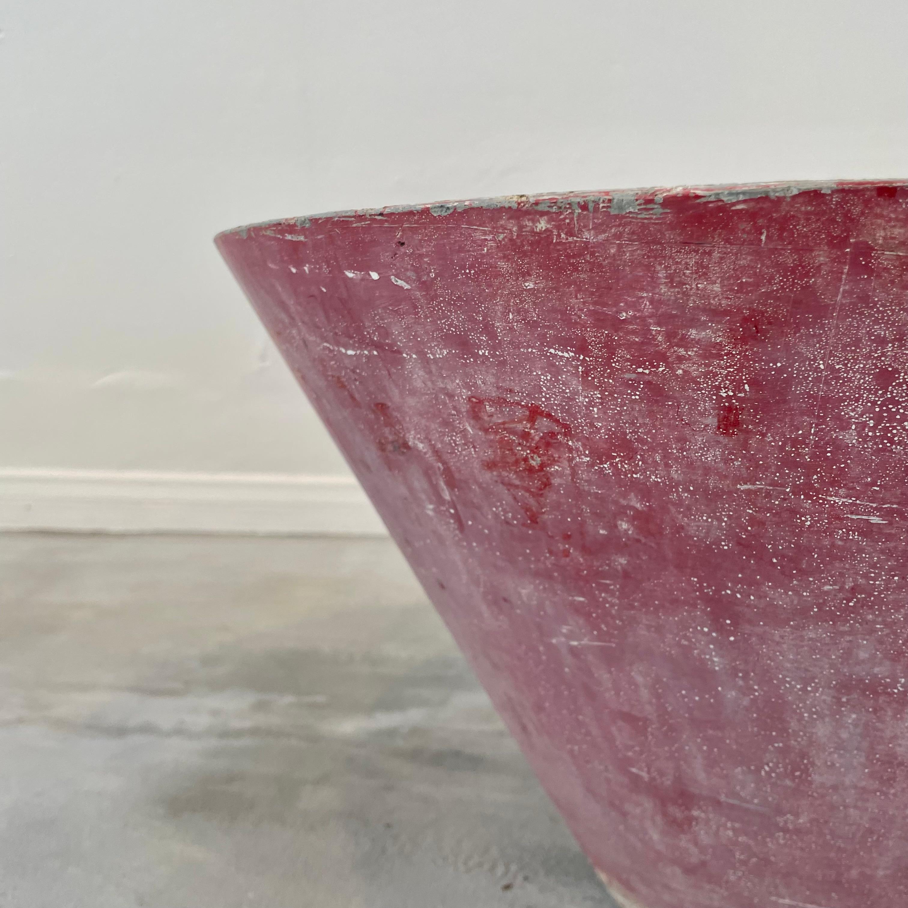 Willy Guhl Red Concrete Cone Flower Pot, 1960s Switzerland For Sale 7