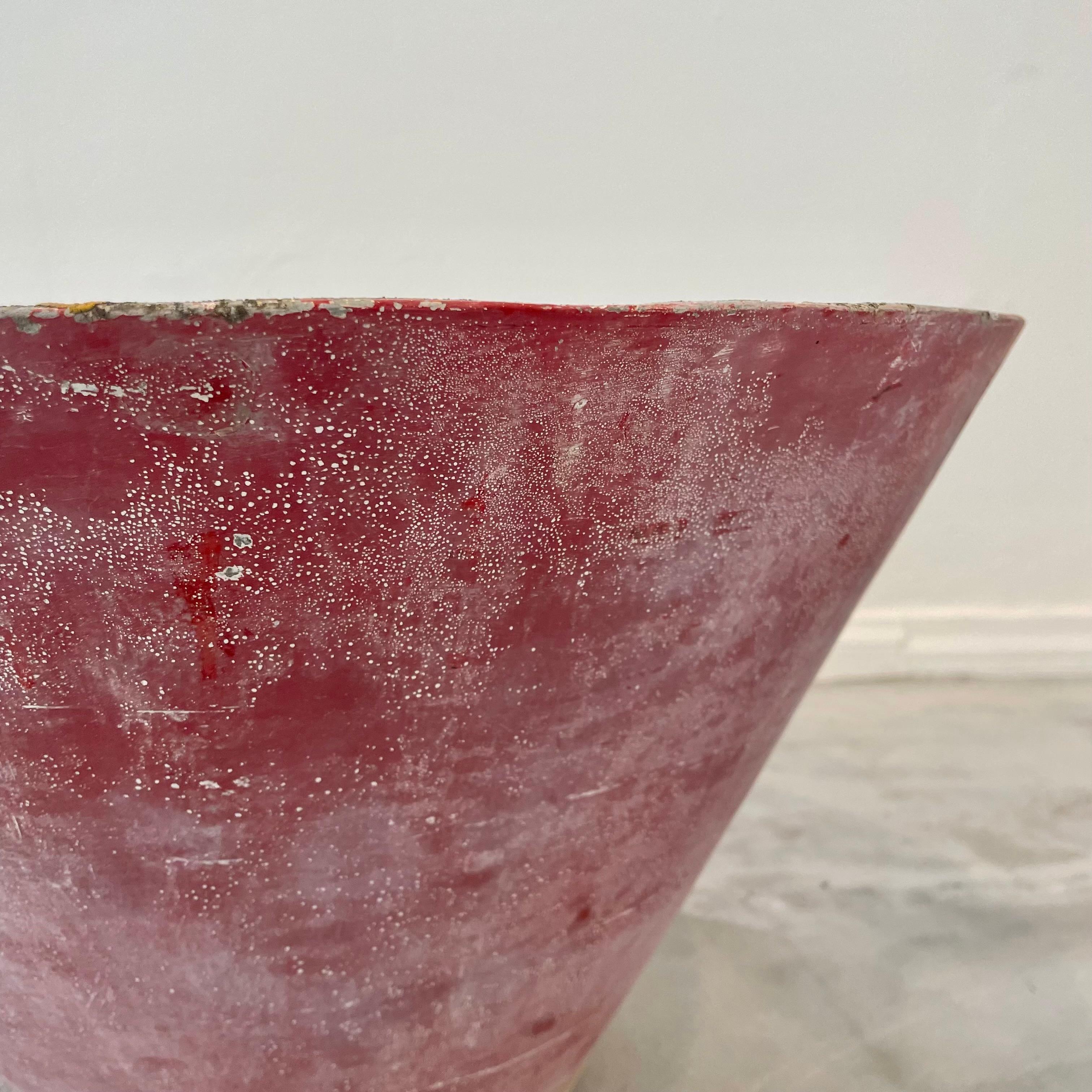Willy Guhl Red Concrete Cone Flower Pot, 1960s Switzerland For Sale 9