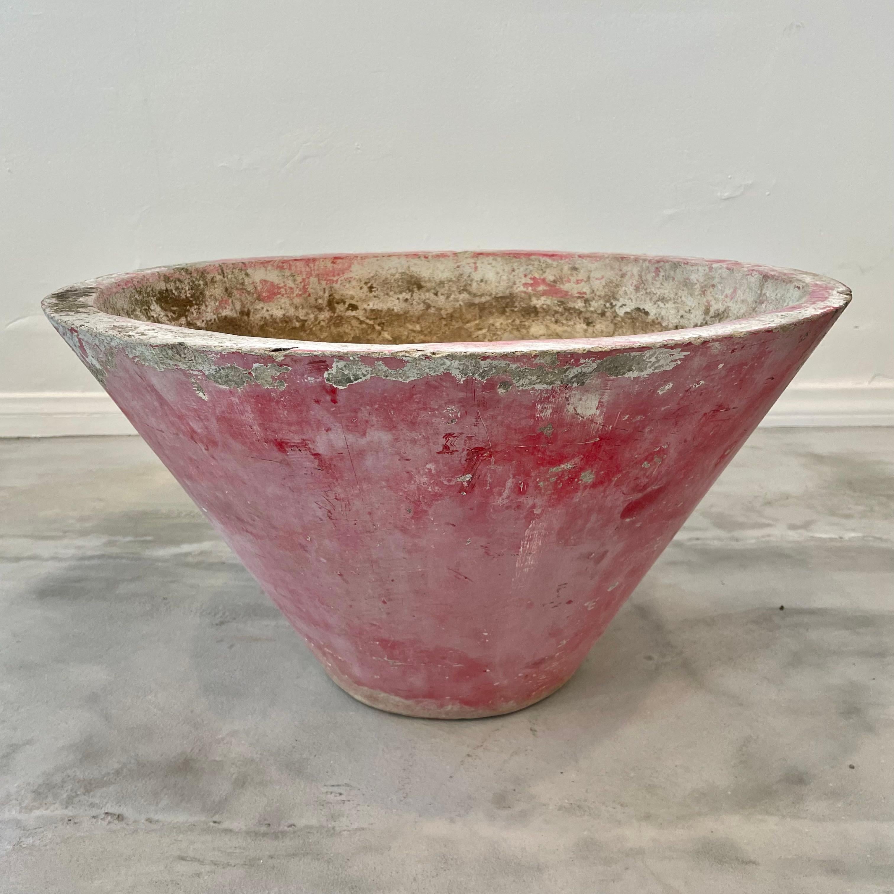 Willy Guhl Red Concrete Cone Flower Pot, 1960s Switzerland For Sale 2
