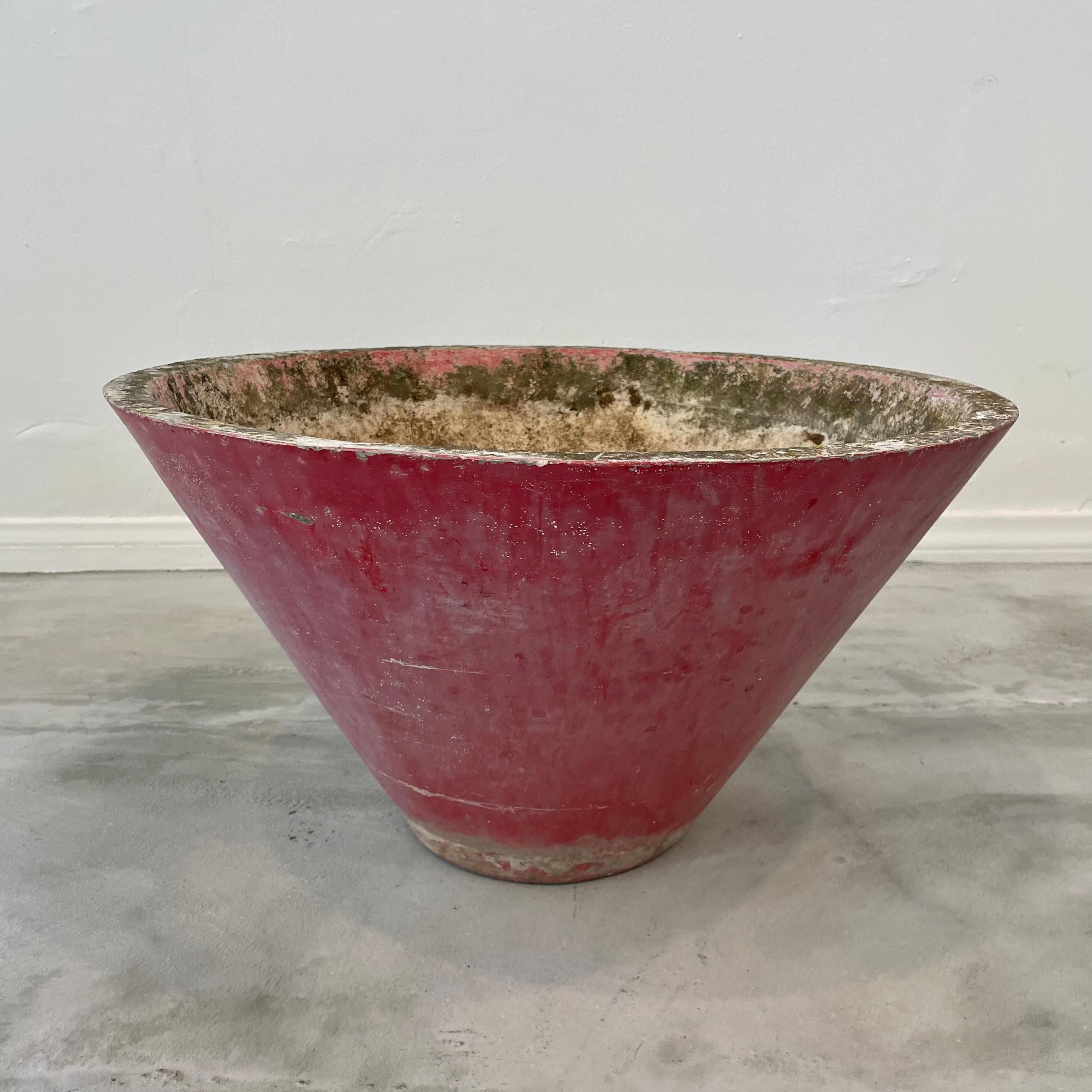 Willy Guhl Red Concrete Cone Flower Pot, 1960s Switzerland For Sale 3