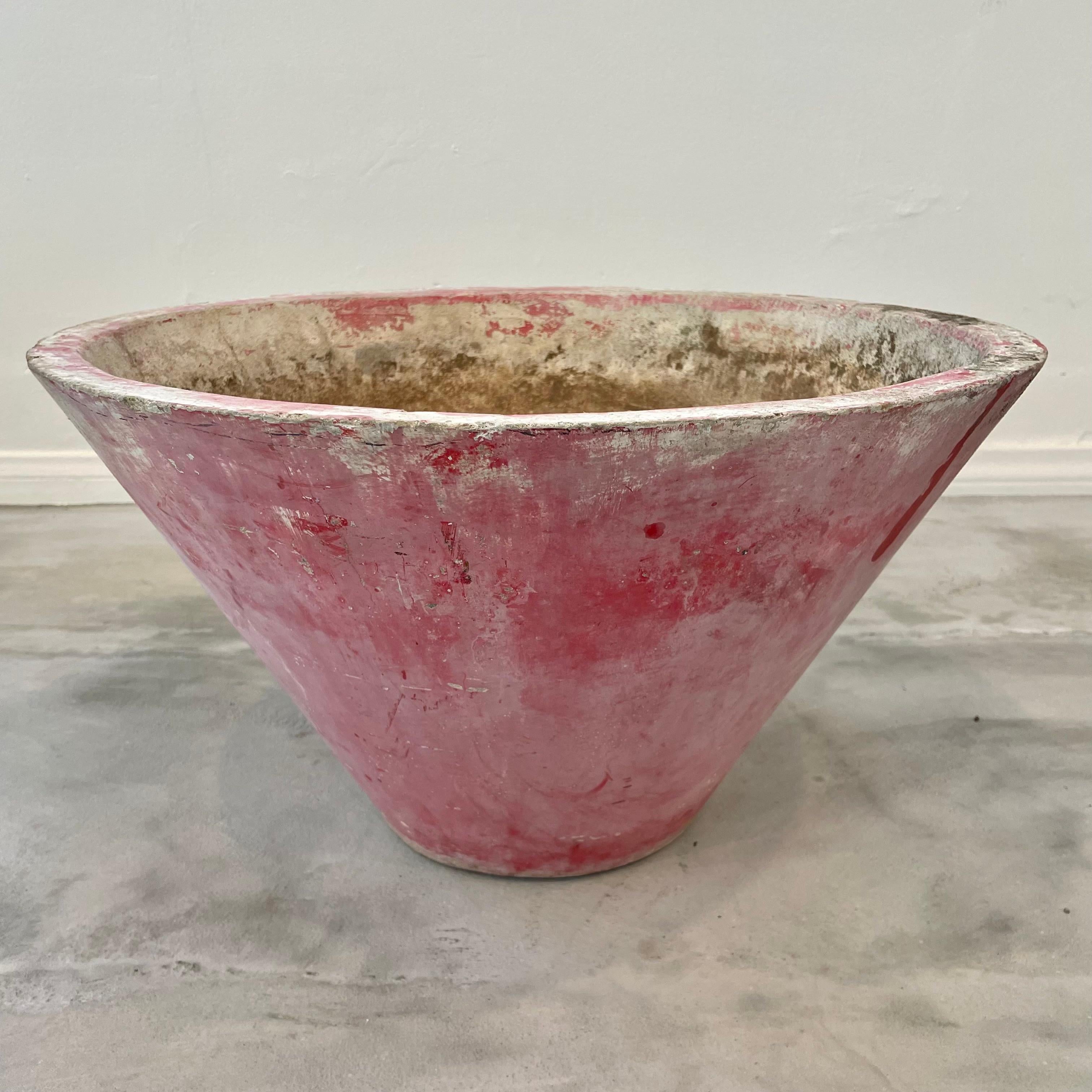 Willy Guhl Red Concrete Cone Flower Pot, 1960s Switzerland For Sale 4