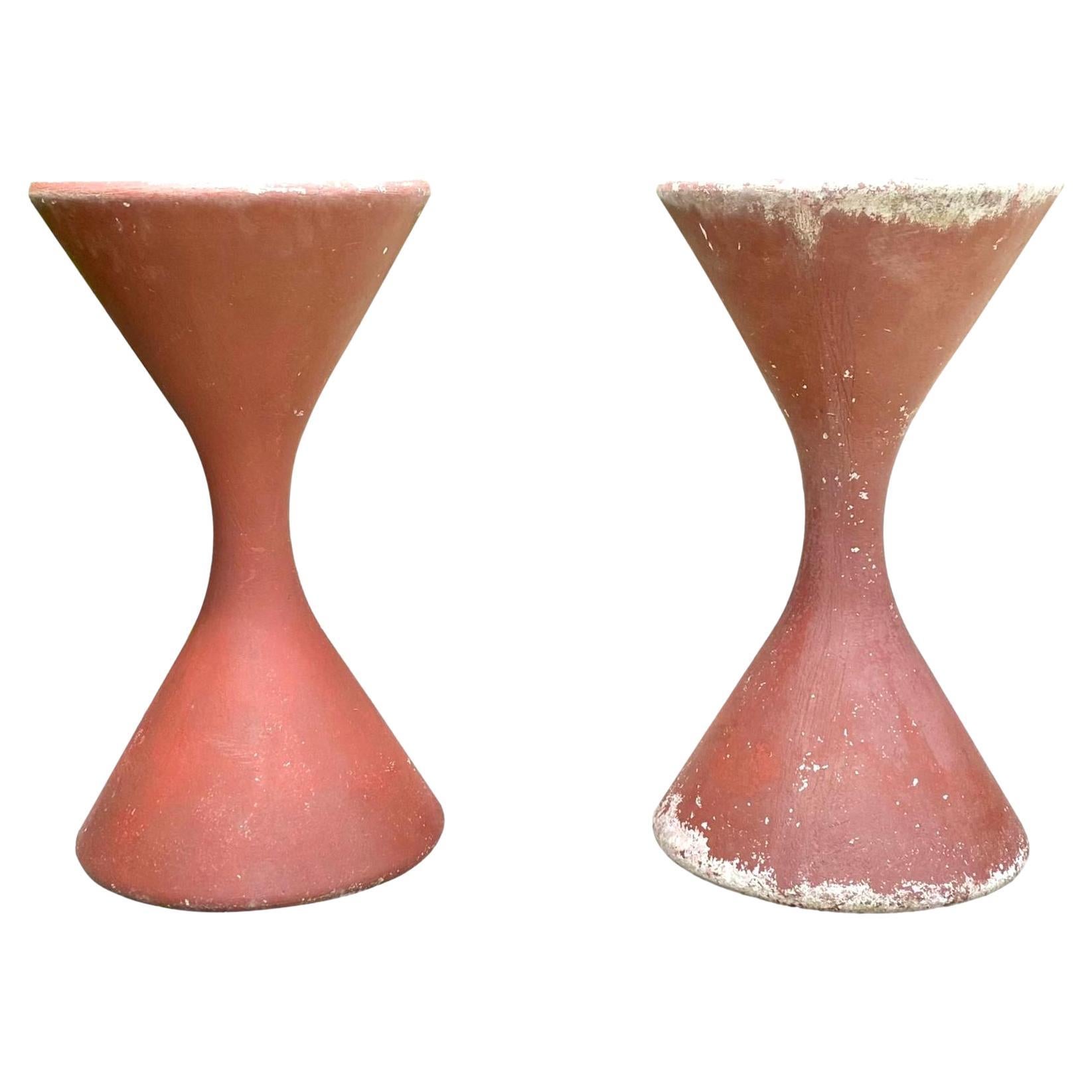 Willy Guhl Red Hourglass Planters, 1960s Switzerland