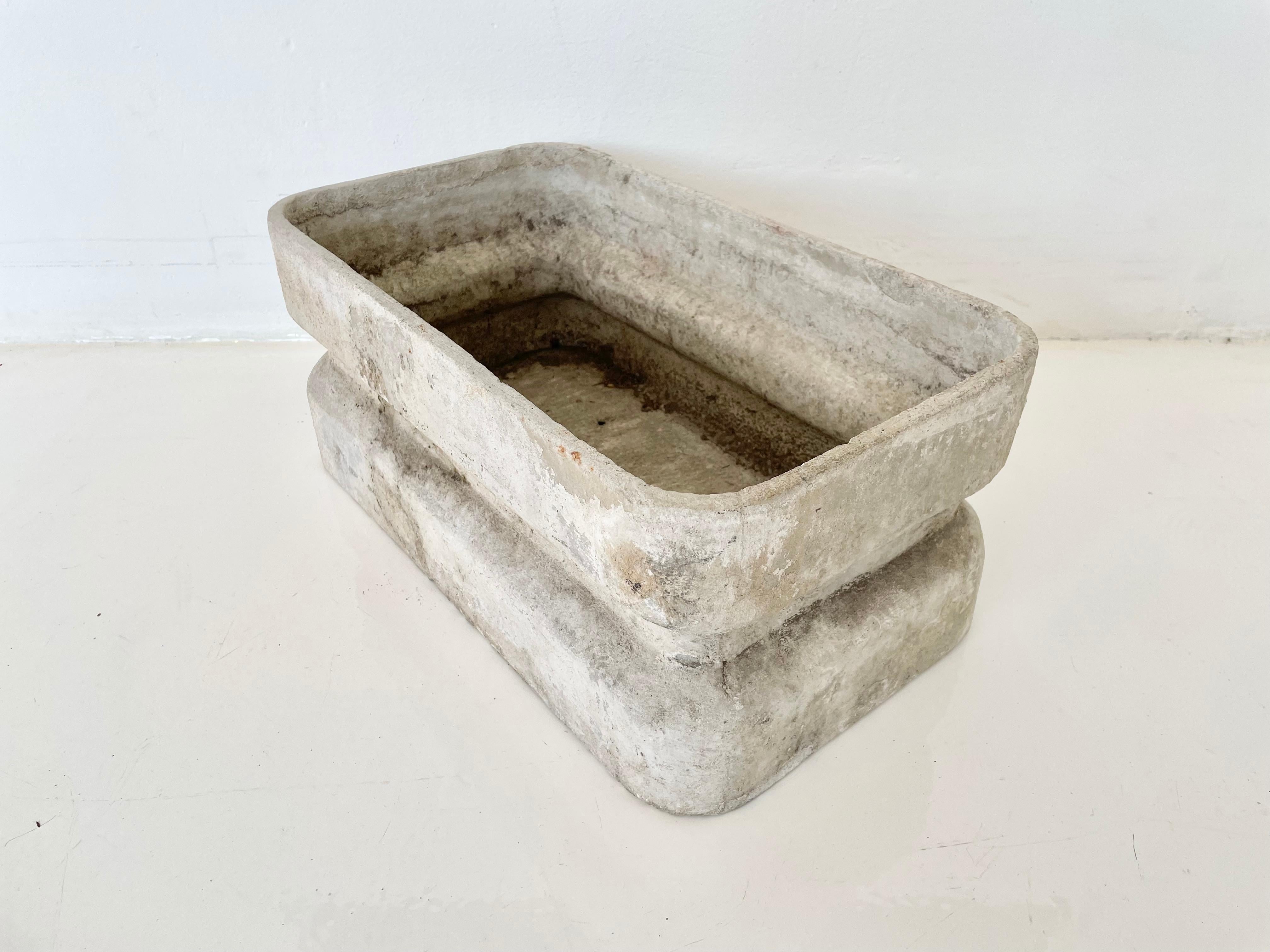 Cement Willy Guhl Ridged Box Planter