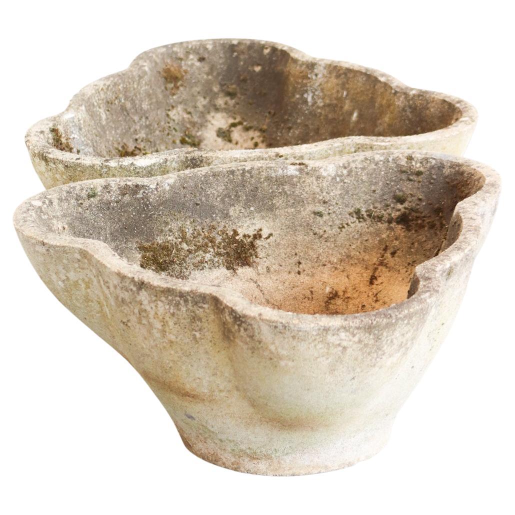 Willy Guhl Scalloped Concrete Planters For Sale