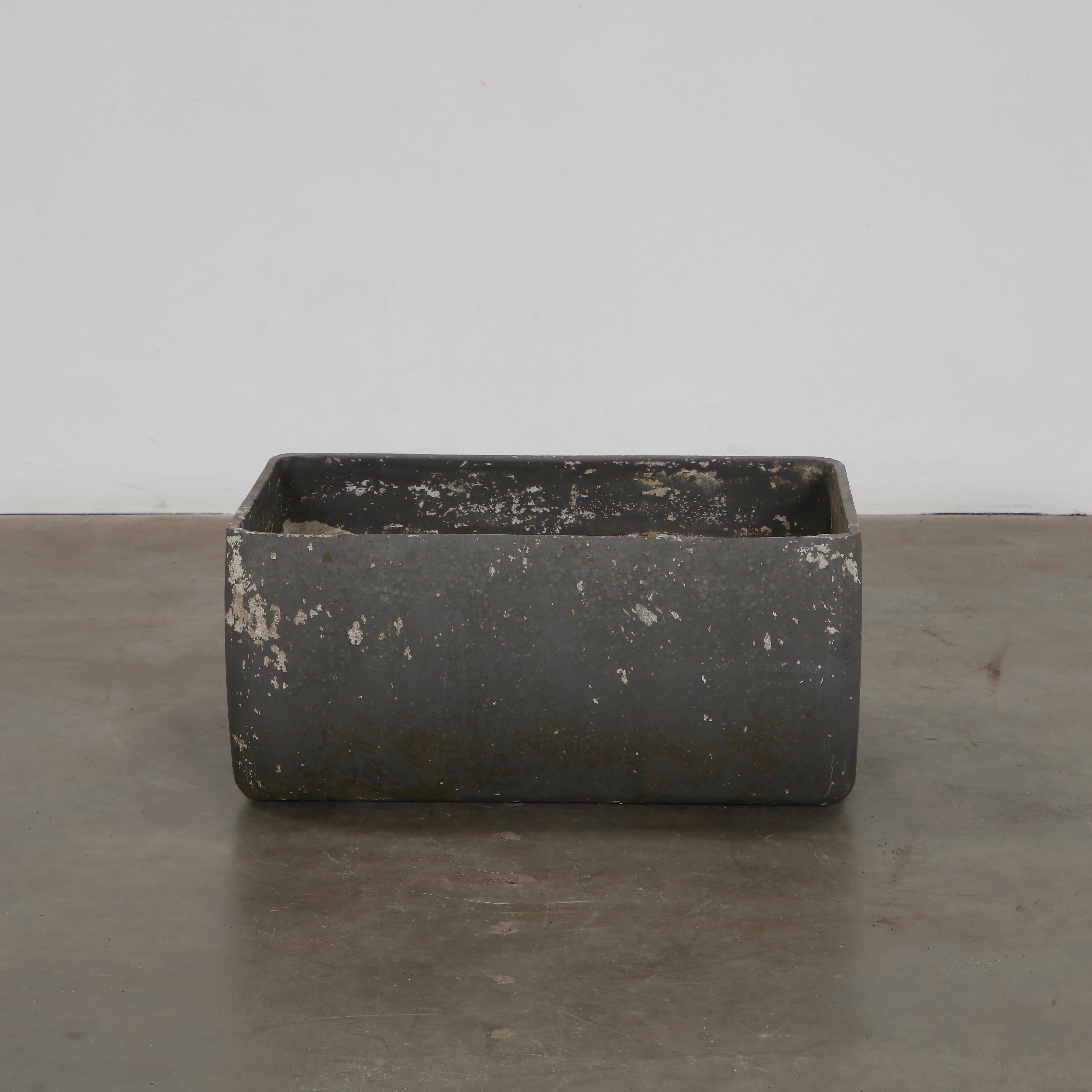 Mid-Century Modern Willy Guhl, Small Grey Bench Planter, 1960s For Sale