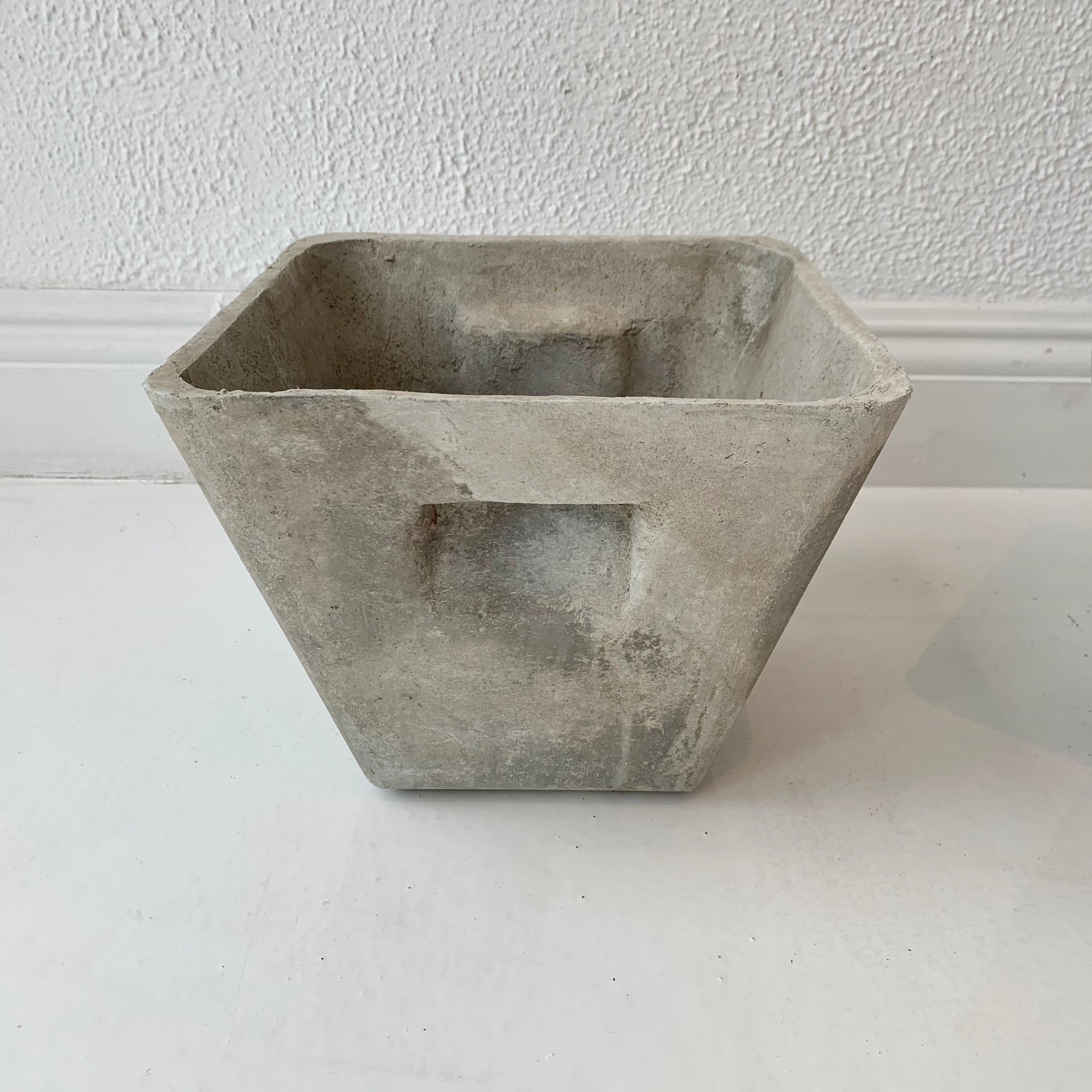 Cement Willy Guhl Square Flower Pot For Sale