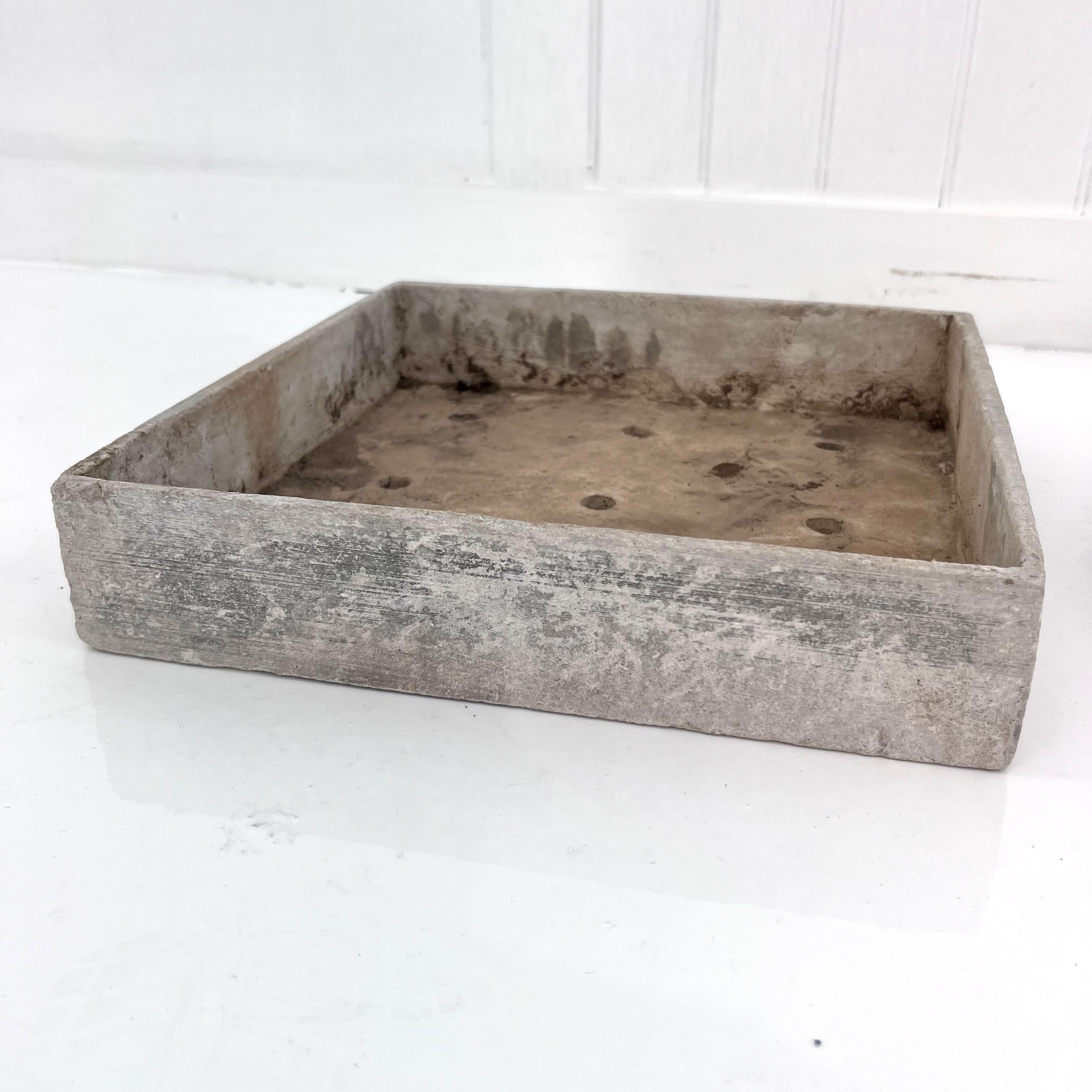 Fantastic square tray tabletop planters by Willy Guhl. Great for succulents and indoor planting. Great original patina throughout. Six available. Priced individually. 

 
