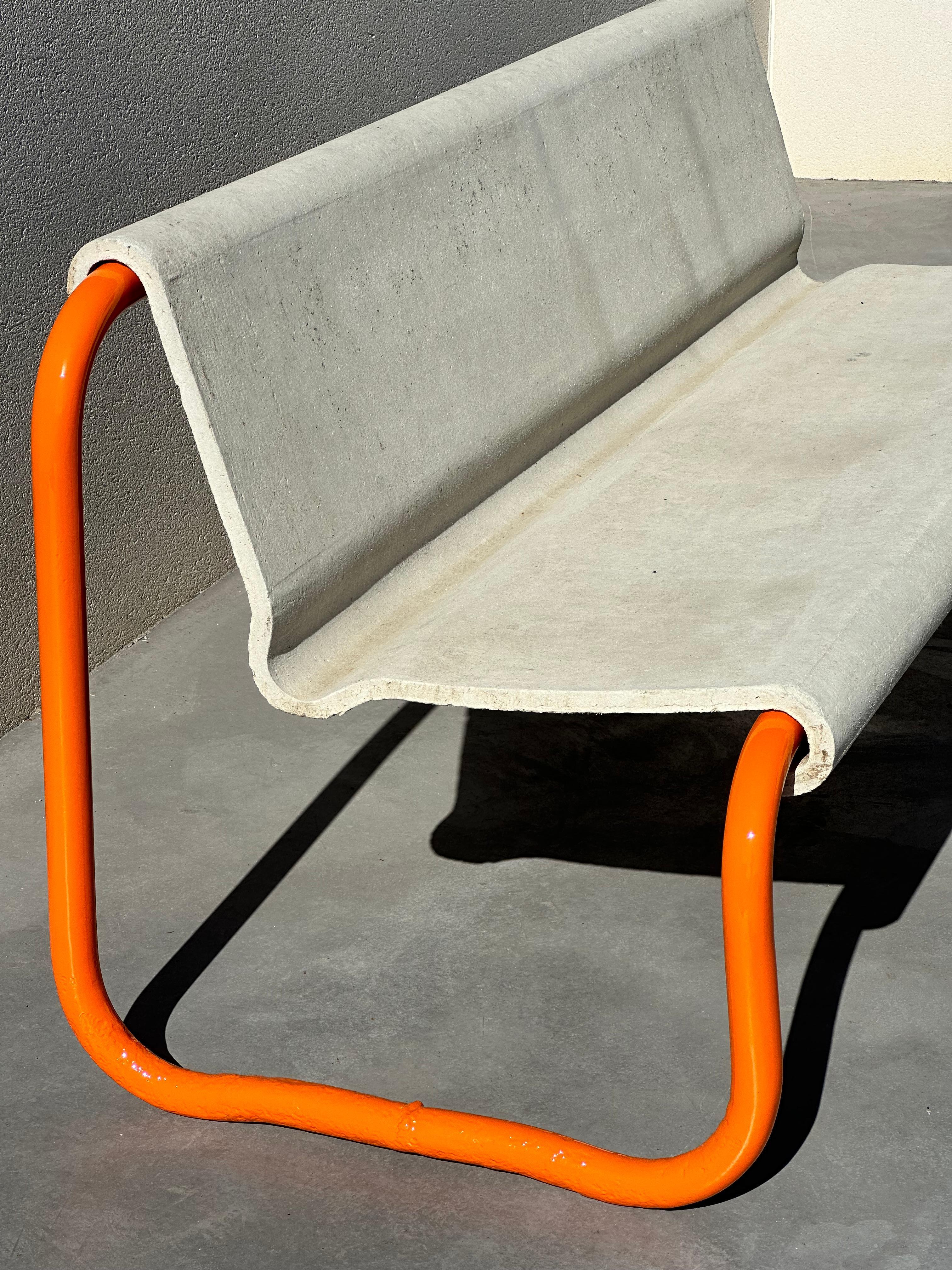 Willy Guhl Steel and Concrete Design Bench, Switzerland, 1950s For Sale 5