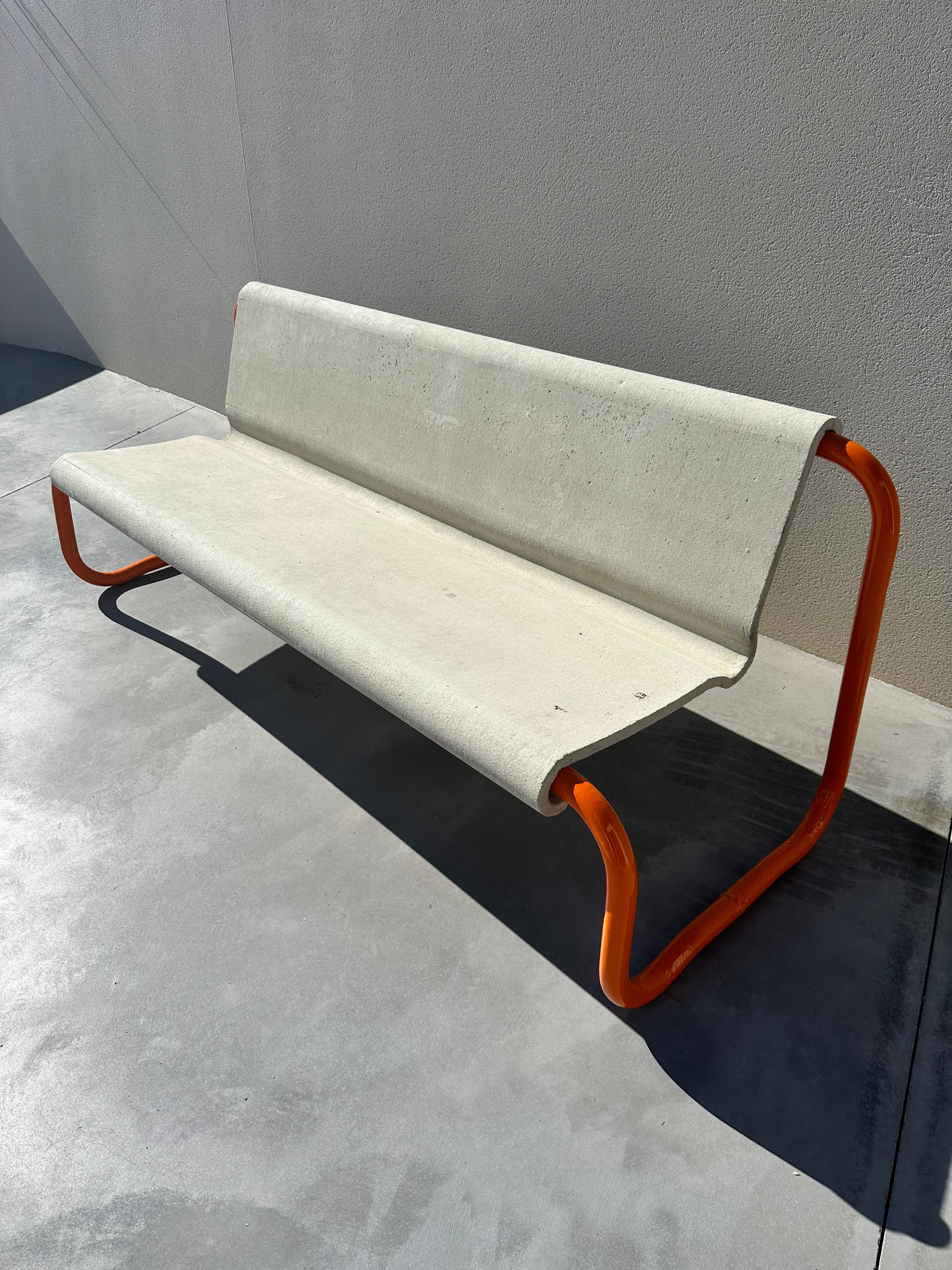 Willy Guhl Steel and Concrete Design Bench, Switzerland, 1950s For Sale 1