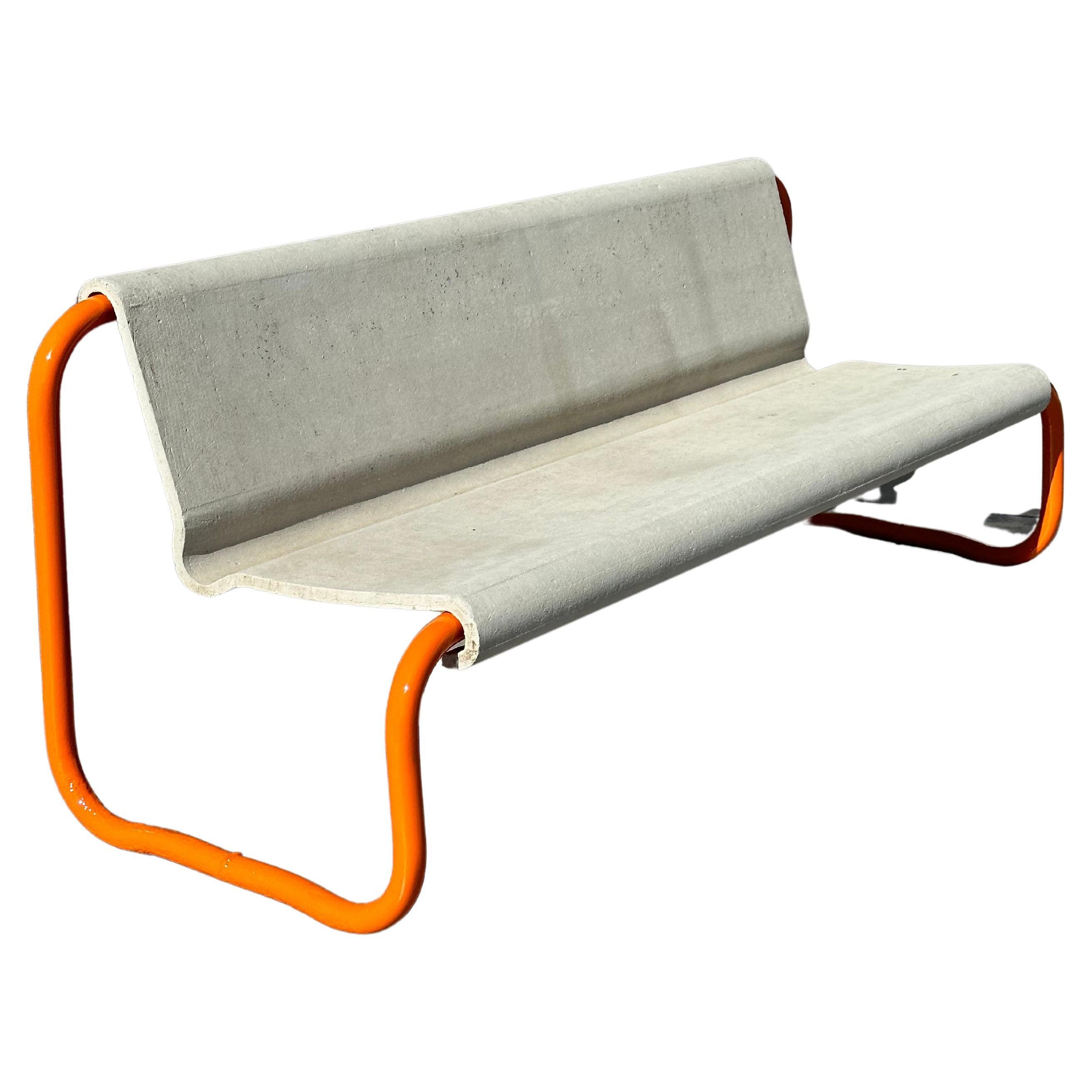 Willy Guhl Steel and Concrete Design Bench, Switzerland, 1950s For Sale