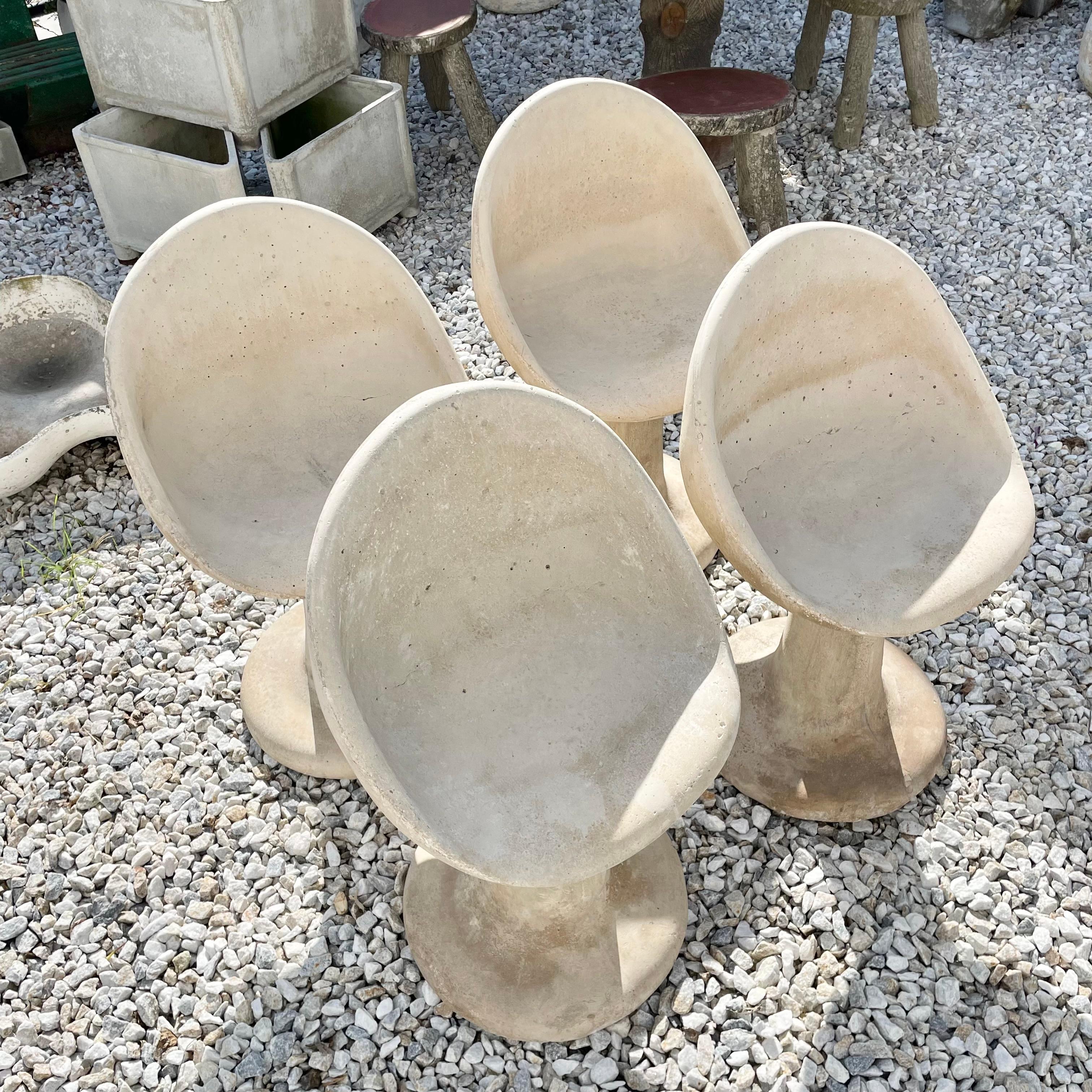 Brutalist Willy Guhl Style Concrete Tulip Chairs, 1970s USA For Sale