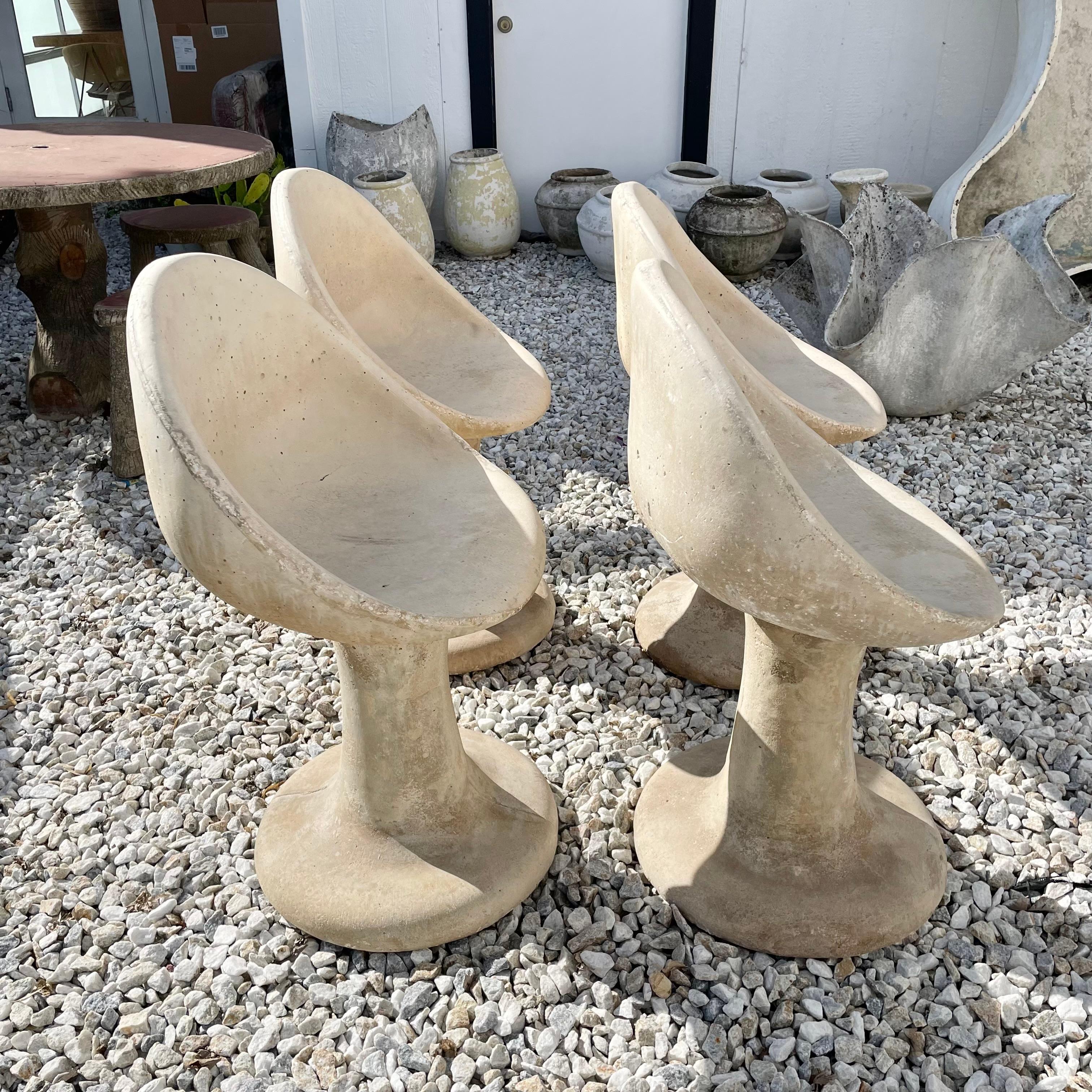 American Willy Guhl Style Concrete Tulip Chairs, 1970s USA For Sale