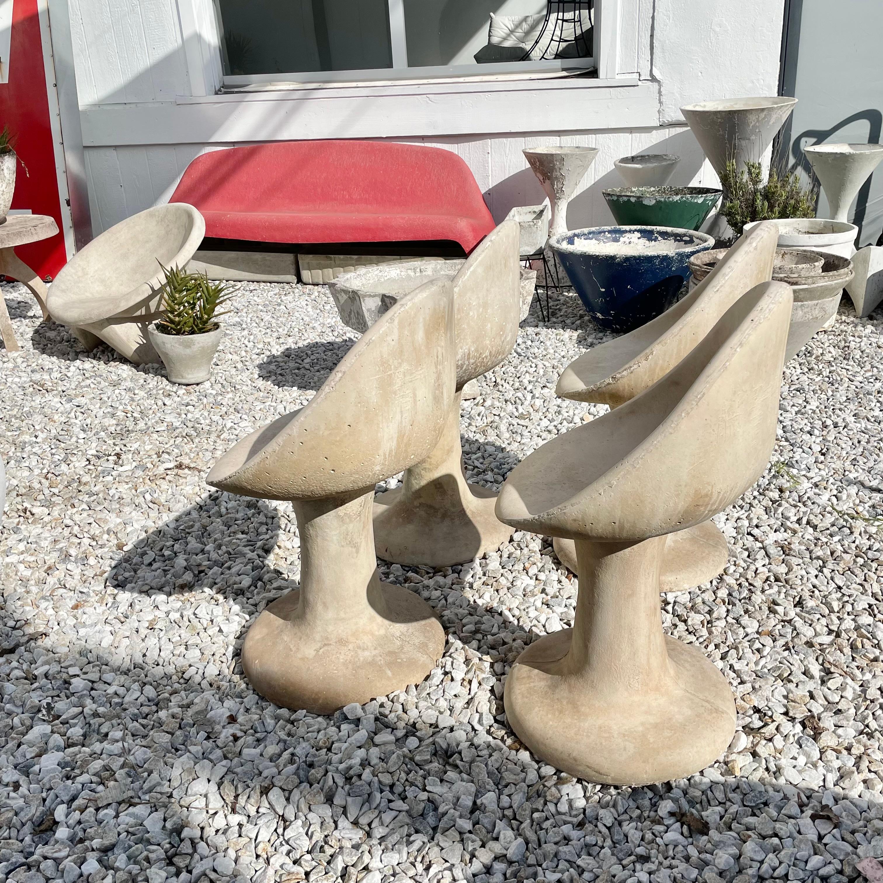 Willy Guhl Style Concrete Tulip Chairs, 1970s USA In Good Condition For Sale In Los Angeles, CA