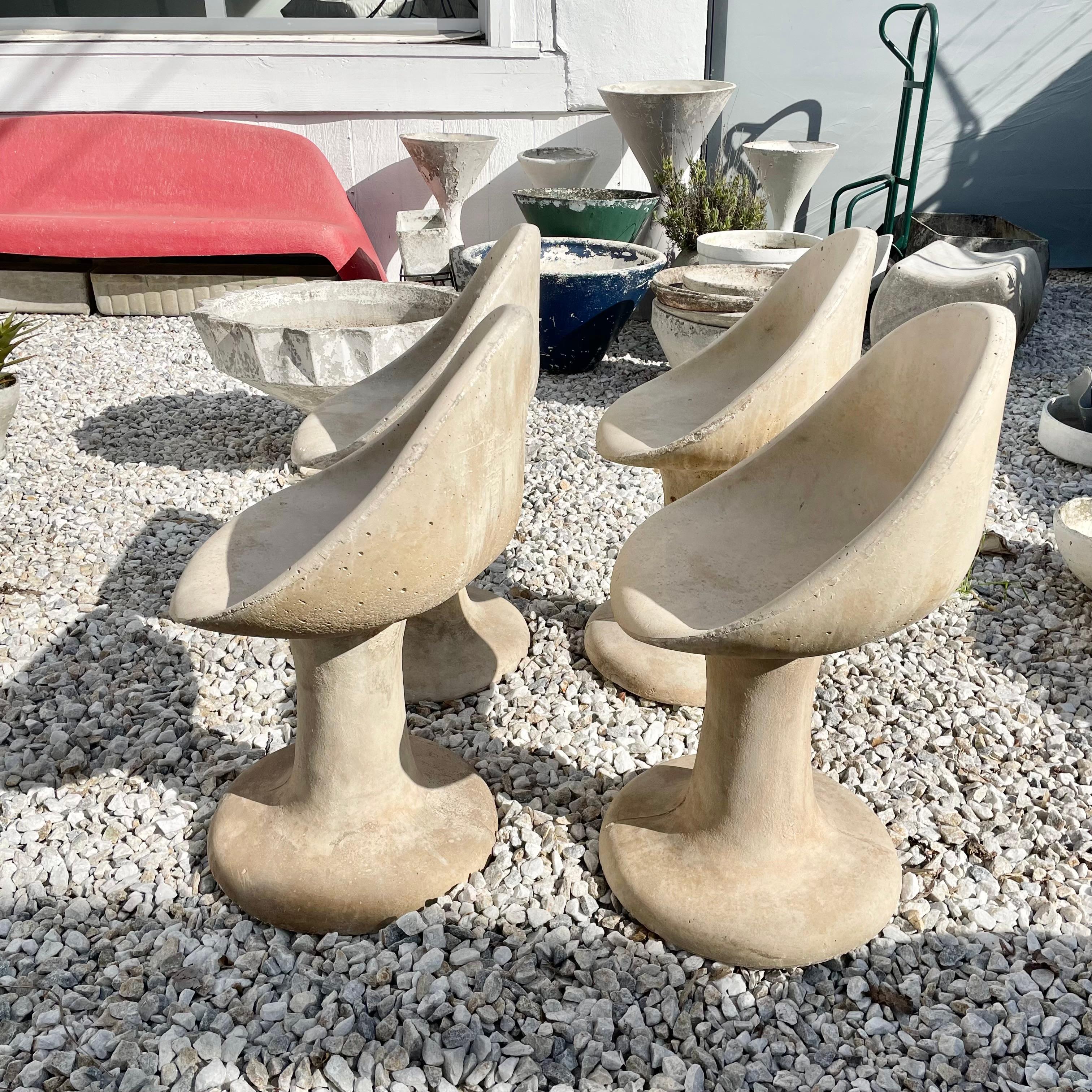 Late 20th Century Willy Guhl Style Concrete Tulip Chairs, 1970s USA For Sale