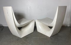 Beistell-/Lounge-Stühle aus Fiberglas im Stil von Willy Guhl.Garten, Poolside, Raumteiler
