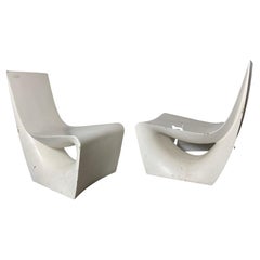 Willy Guhl Style Side / Lounge Fiberglass Chairs..Garden, Poolside , Spaceage