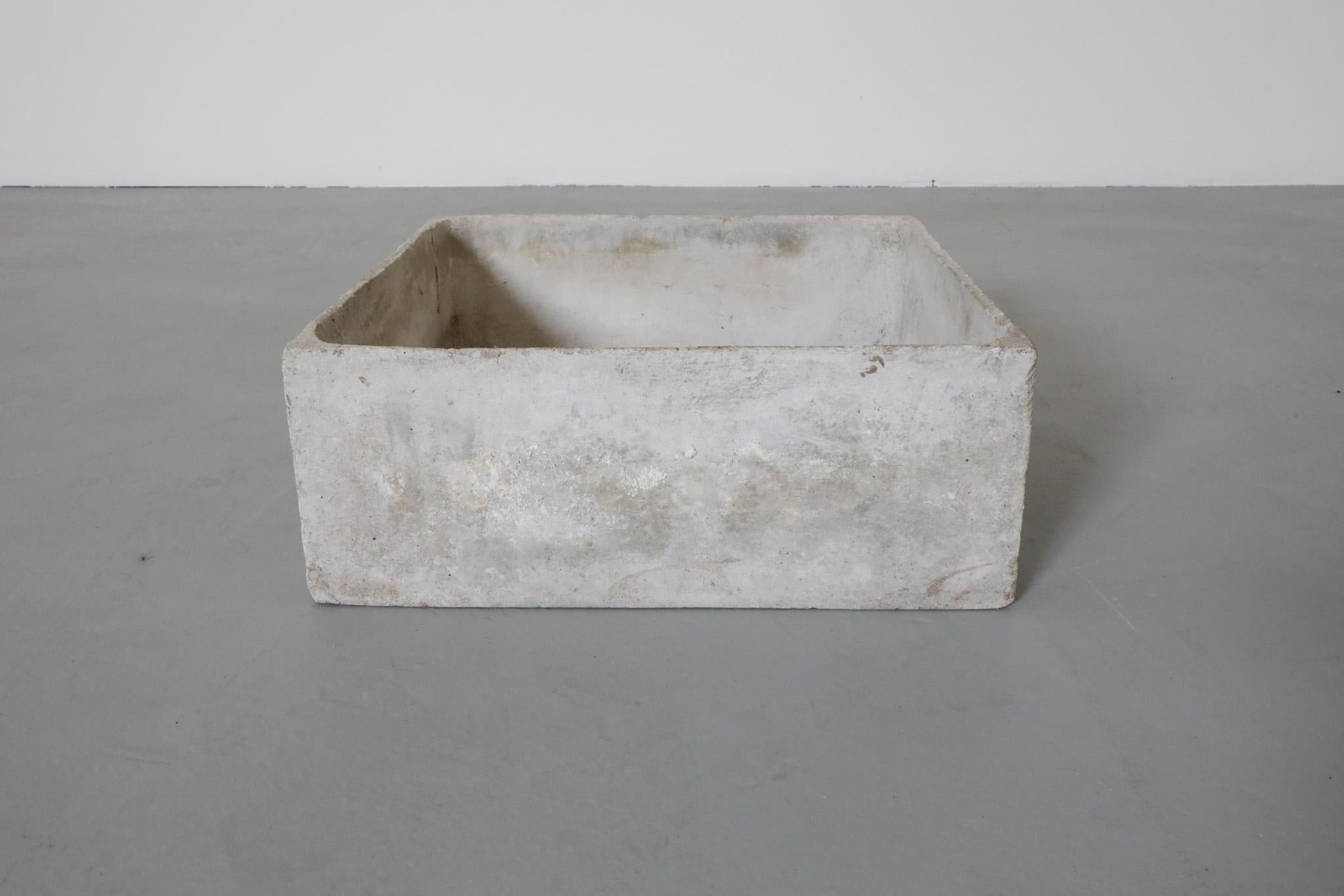 Willy Guhl Style Square Concrete Planter For Sale 5