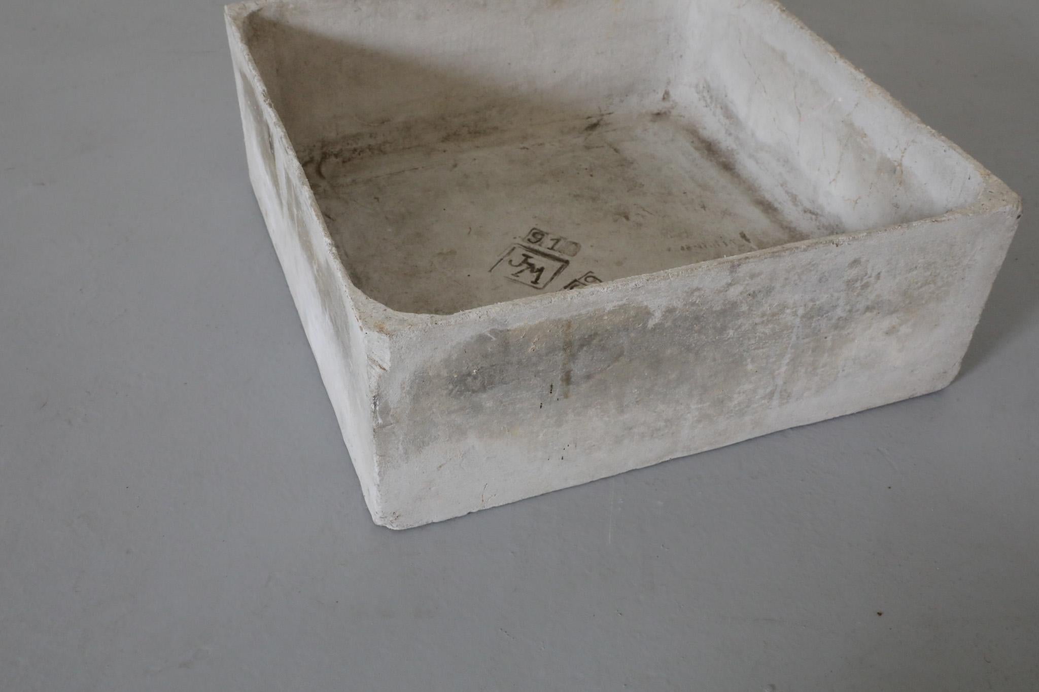 Willy Guhl Style Square Concrete Planter For Sale 3