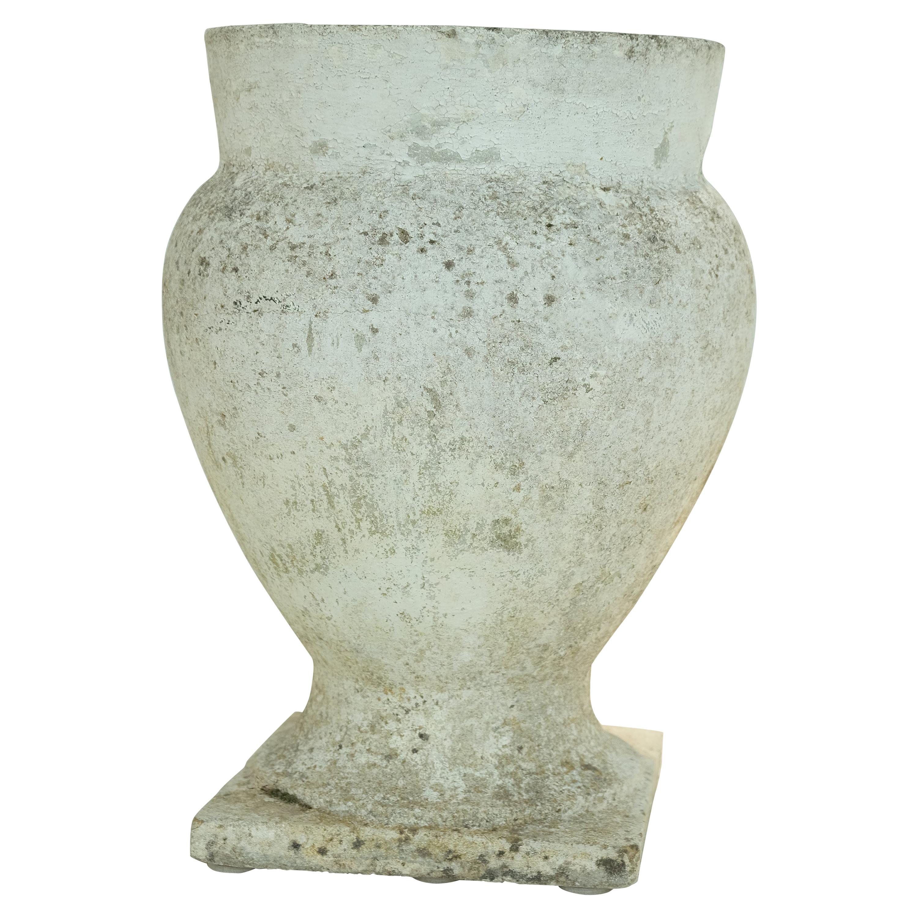 Willy Guhl Style White Painted Urn For Sale